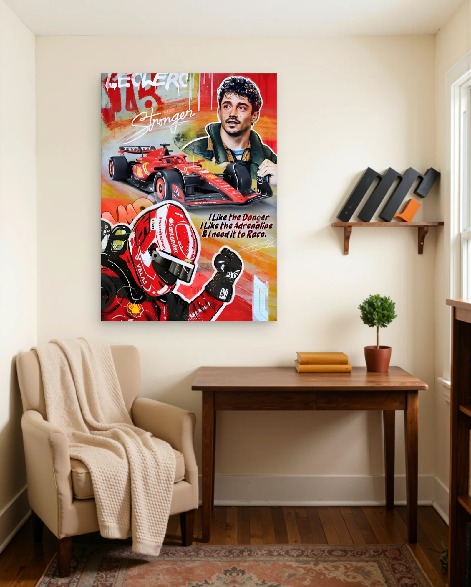 Charles Leclerc Ferrari F1 Quote Poster — Formula 1 motorsport wall art poster