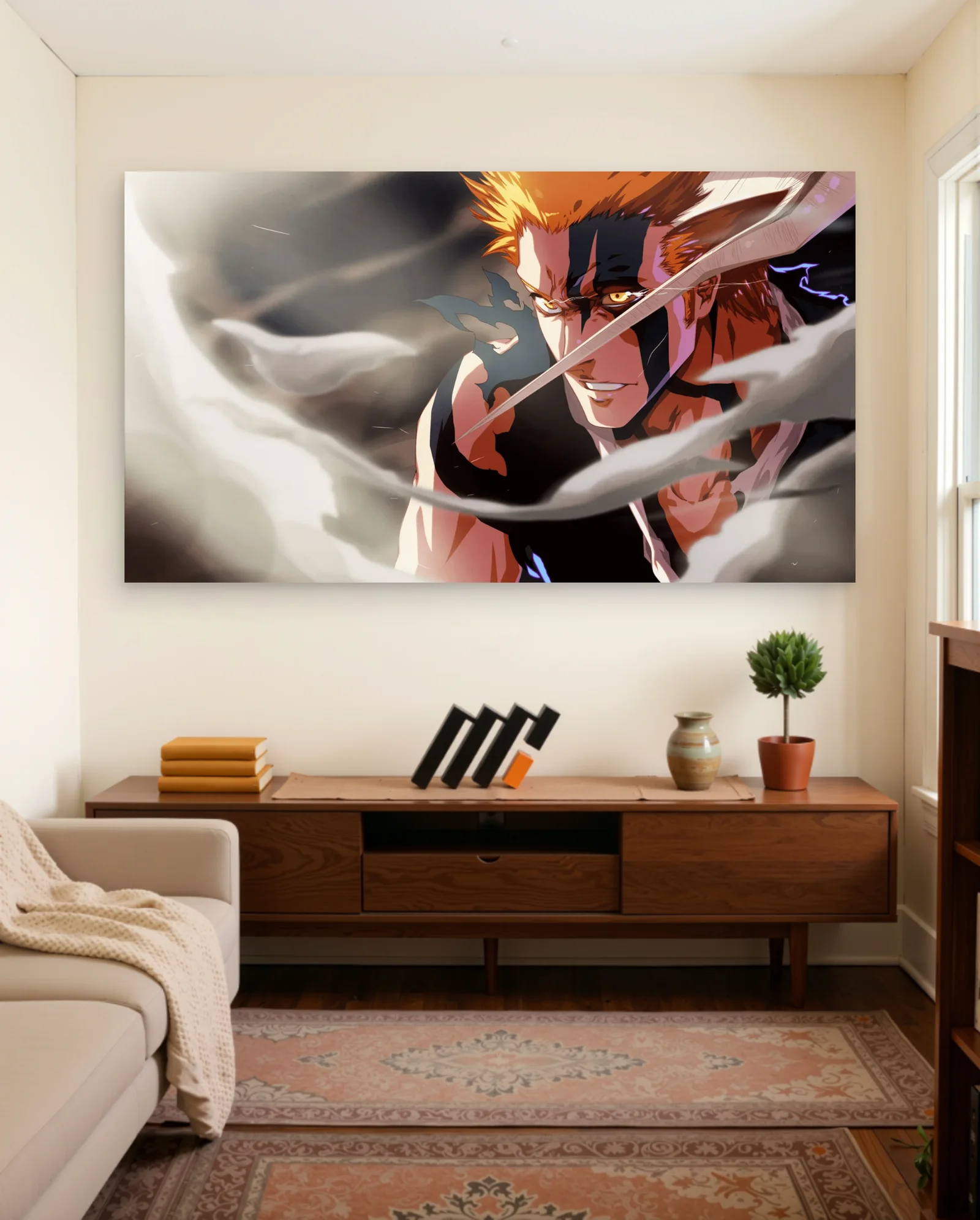 Ichigo Kurosaki Getsuga Tensho Poster — framed wall art poster by Memocult