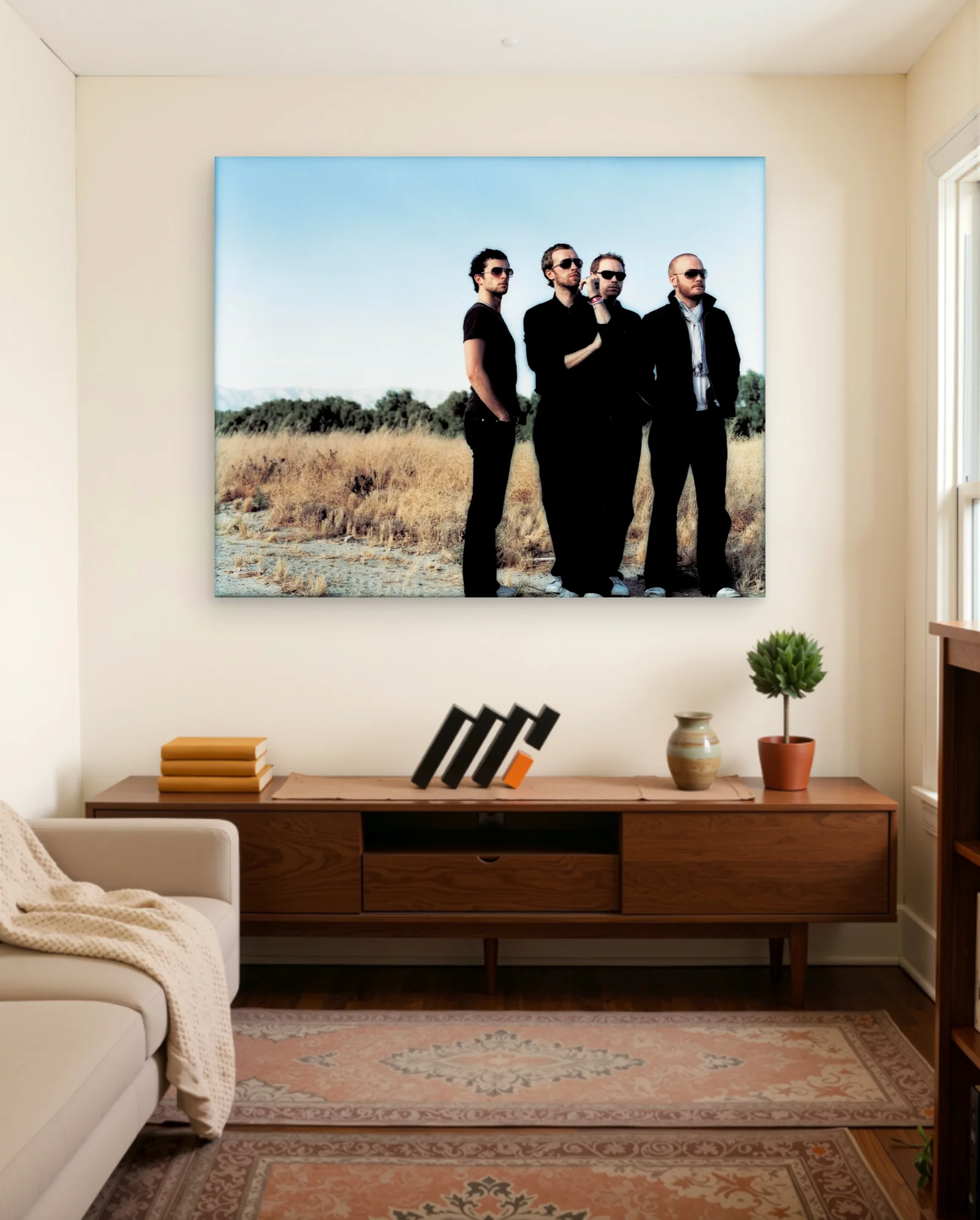 Coldplay Desert Portrait Poster — framed wall art poster by Memocult