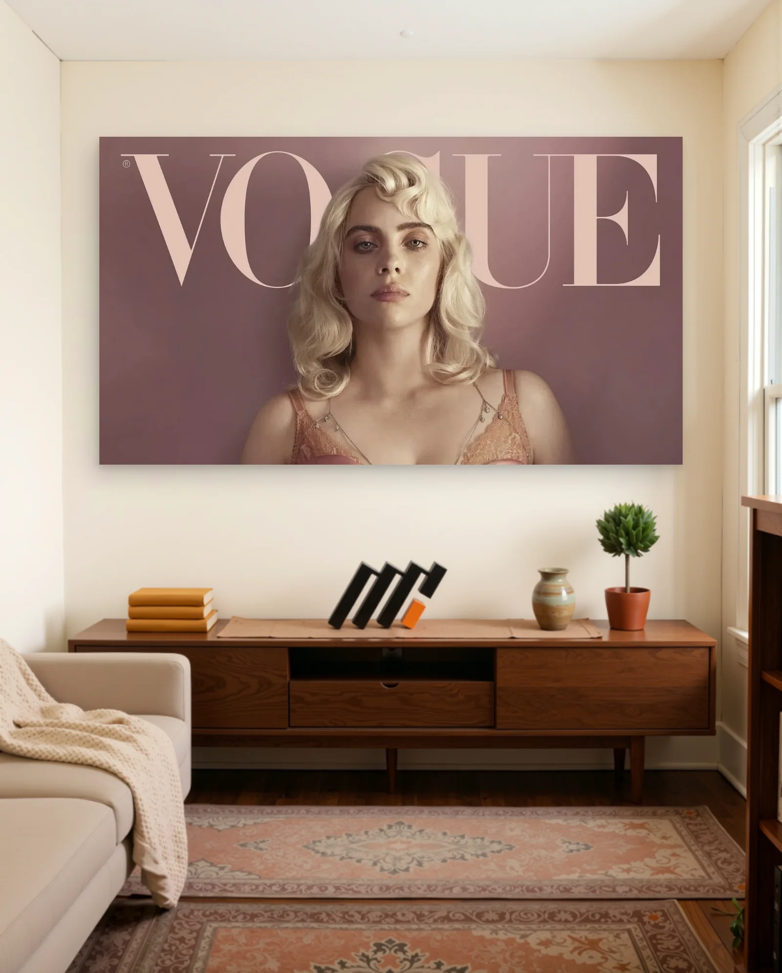 Billie Eilish Vogue Cover Poster — framed wall art poster by Memocult