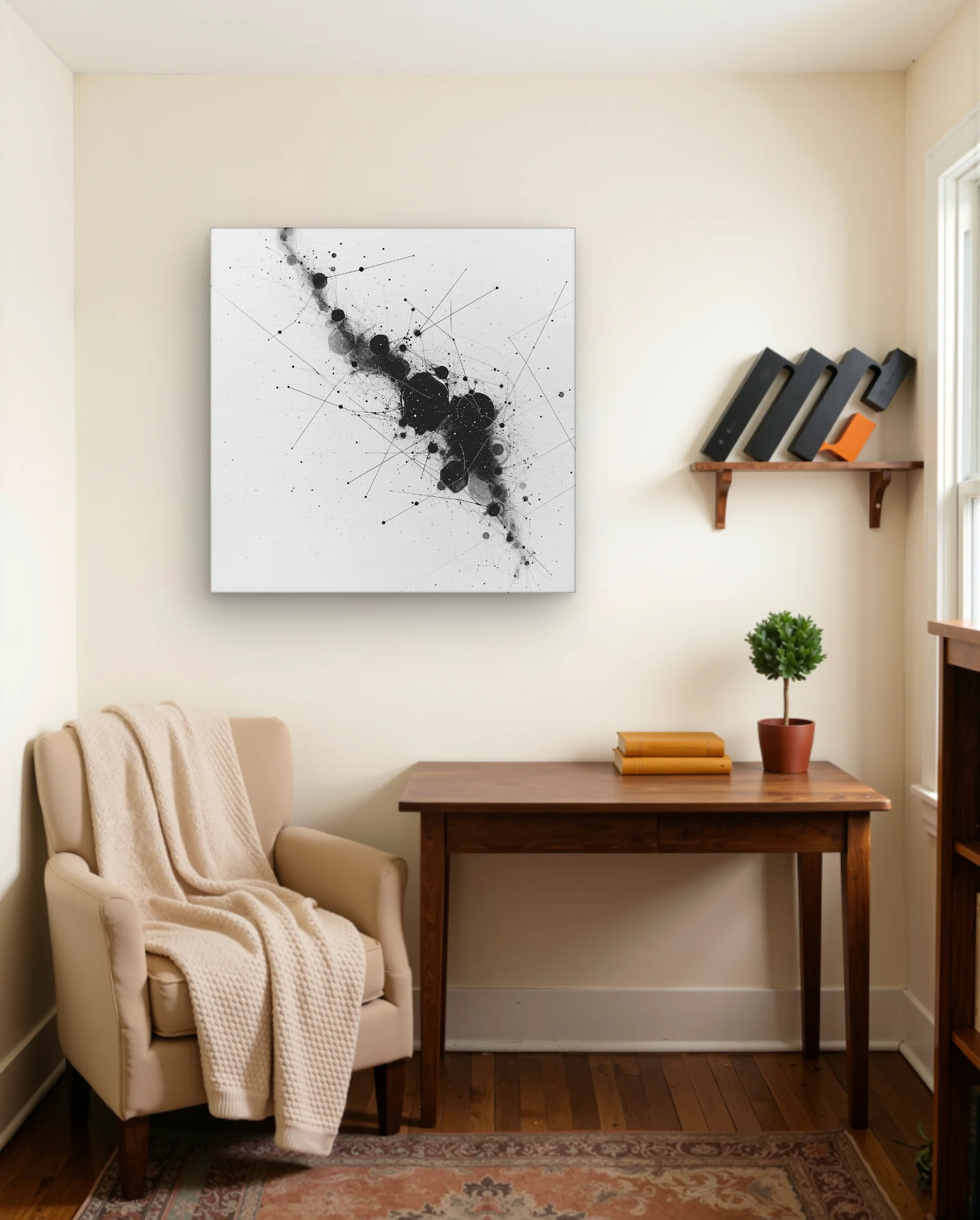 Monochrome Constellation Cluster Wall Art — framed wall art poster by Memocult