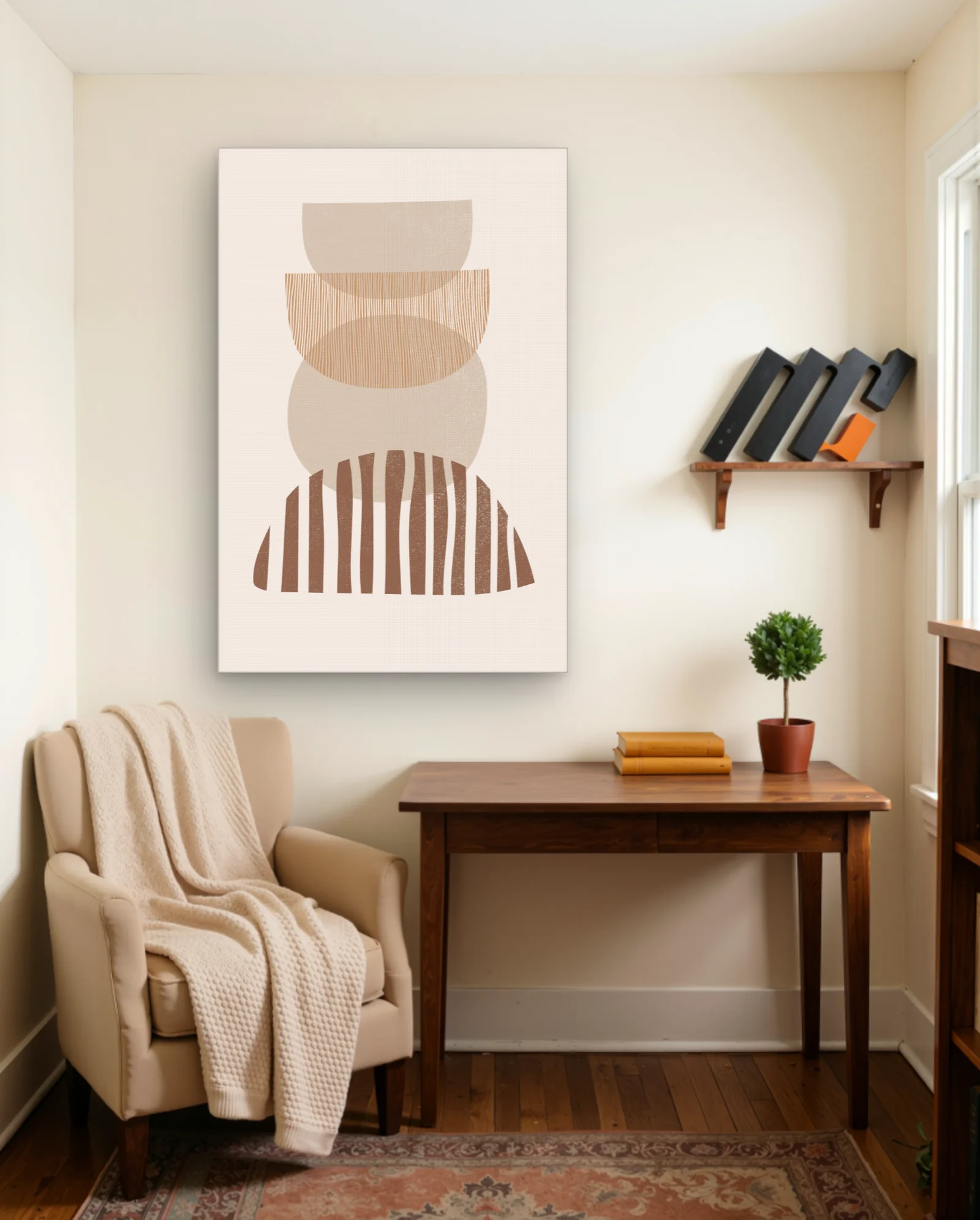 Stacked Semicircles And Stripes Wall Art — Abstract abstract & modern wall art poster
