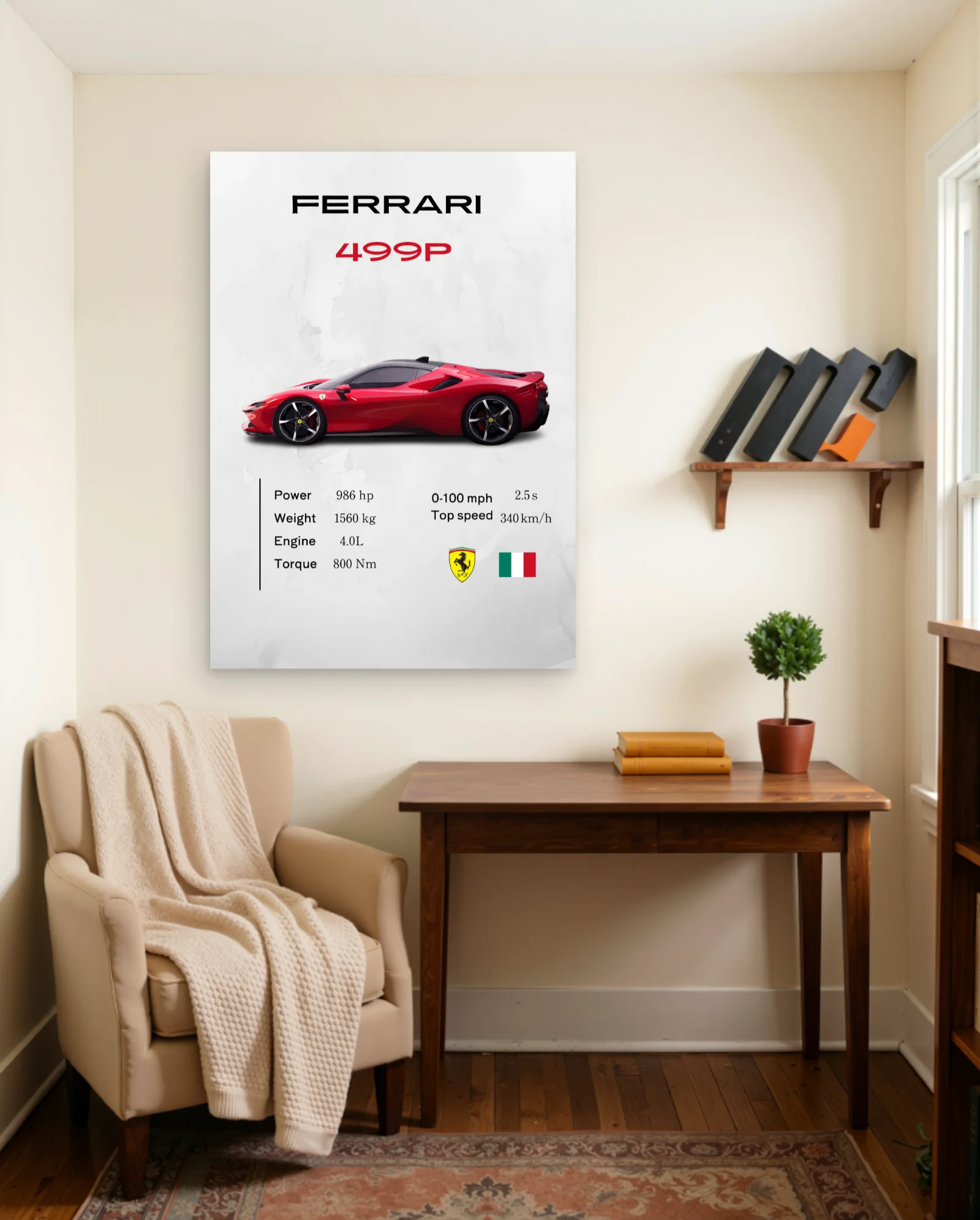 Ferrari 499P Poster — framed wall art poster by Memocult