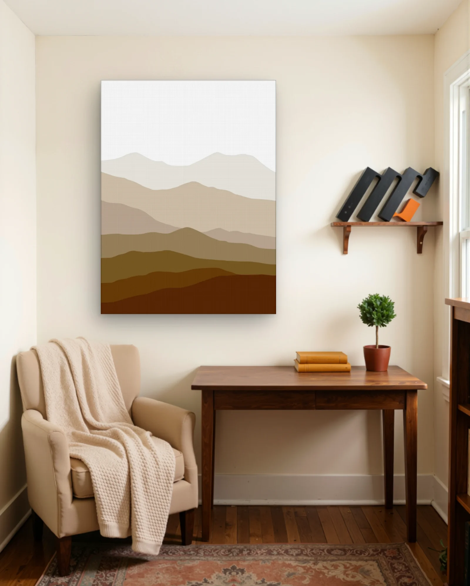 Layered Desert Ridge Warm Neutral Wall Art — Aesthetic Moods abstract & modern wall art poster