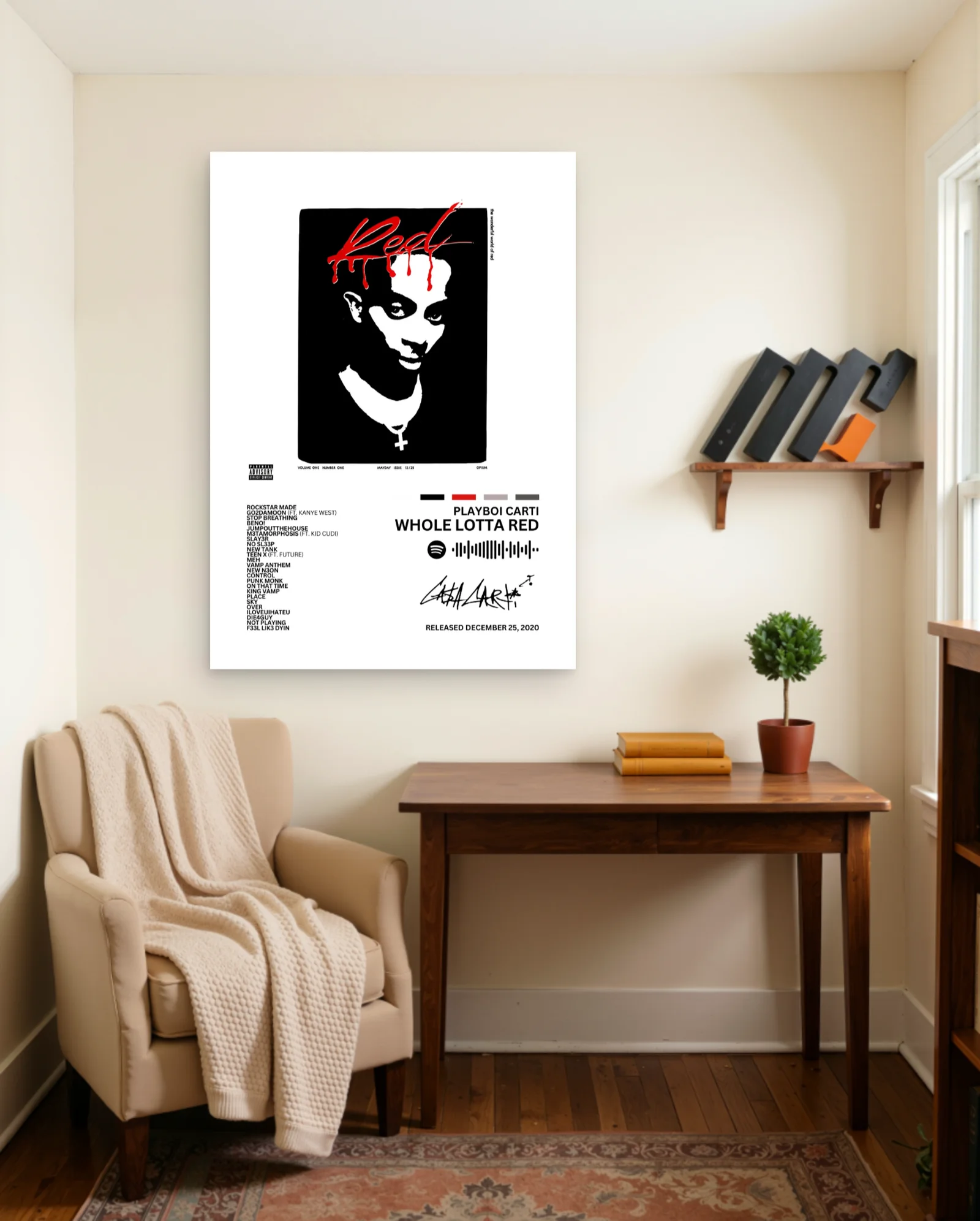 Playboi Carti Whole Lotta Red Album Cover Poster — framed wall art poster by Memocult