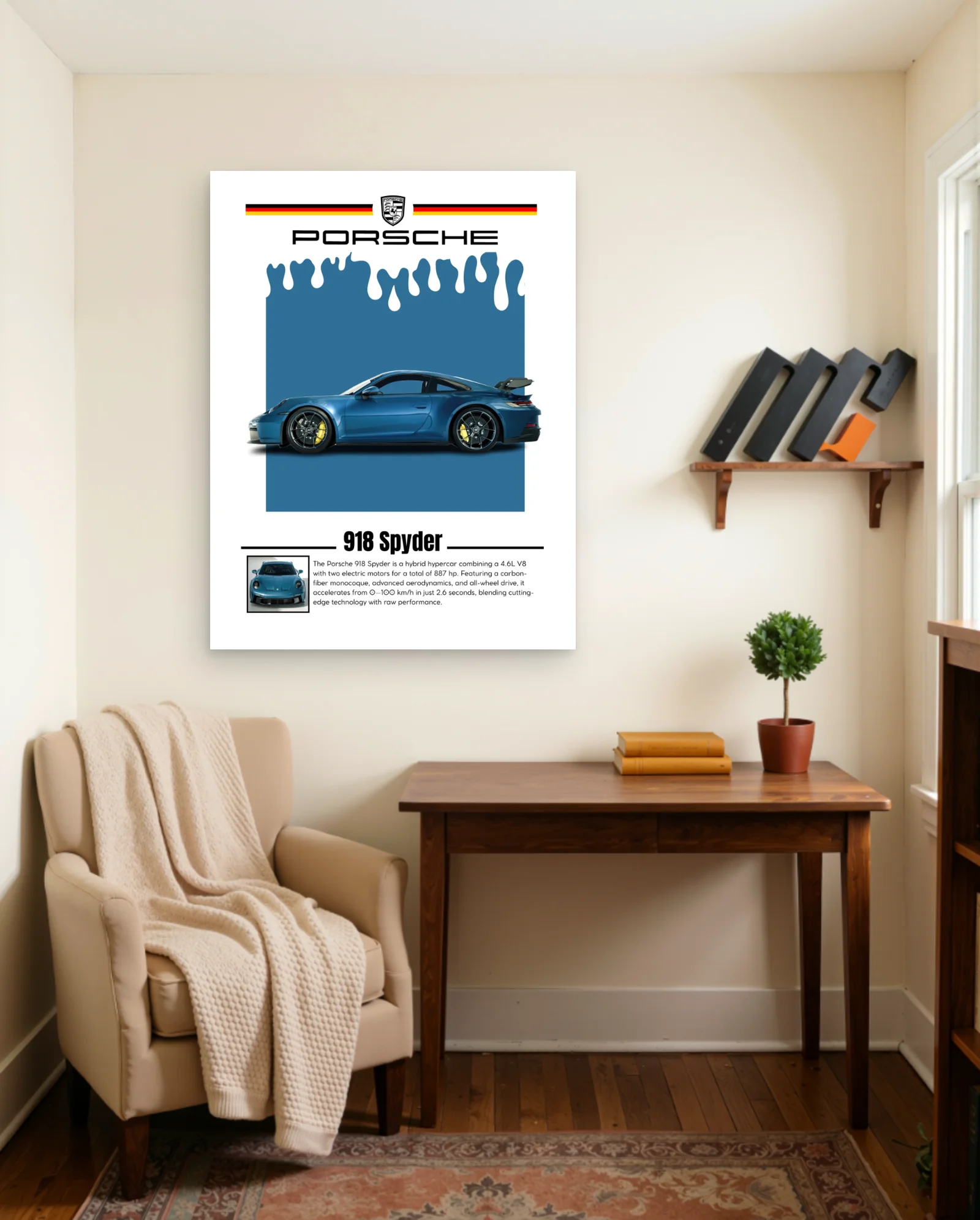 Porsche 918 Spyder Poster — framed wall art poster by Memocult