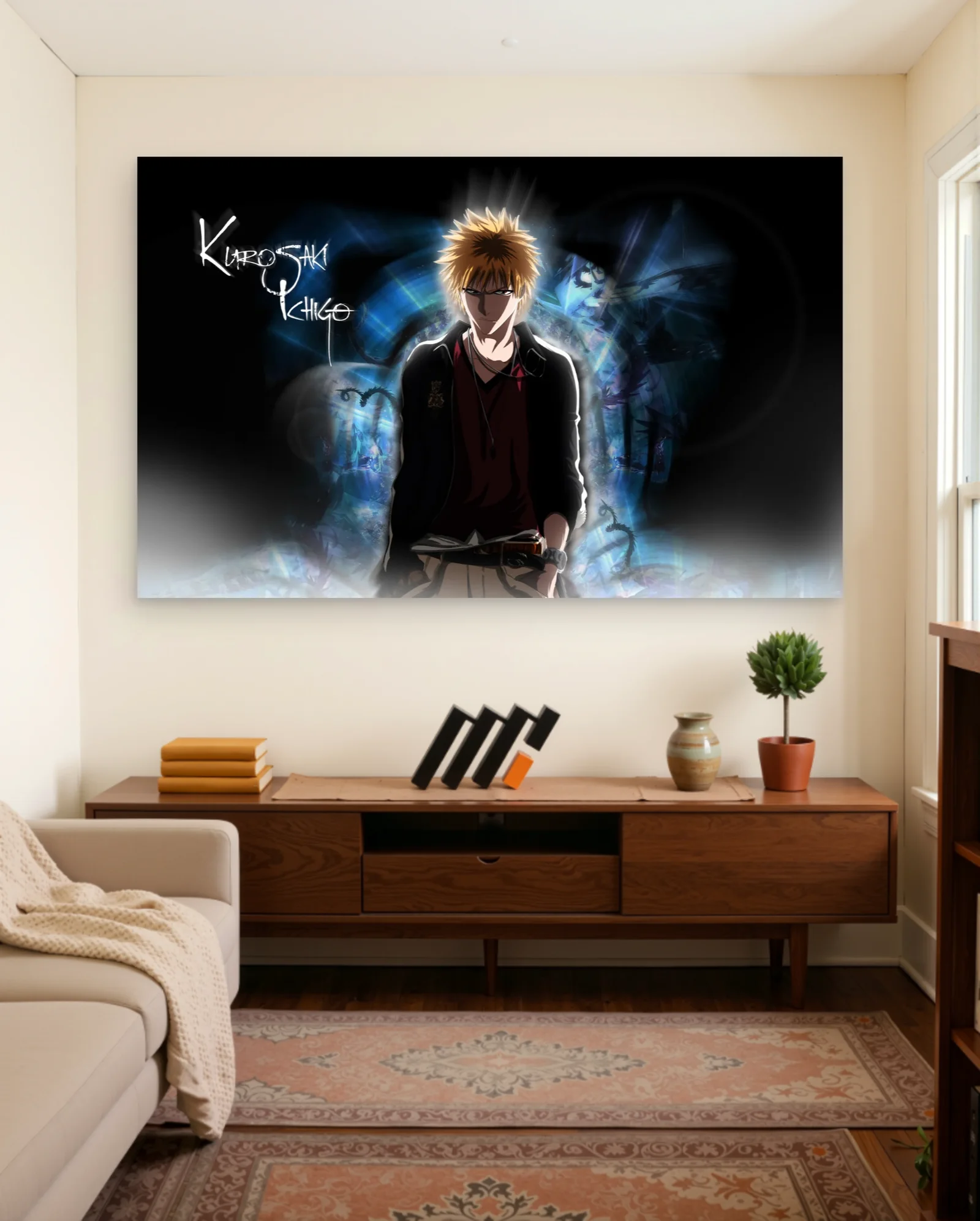 Ichigo Kurosaki Inner Hollow Aura Poster — framed wall art poster by Memocult