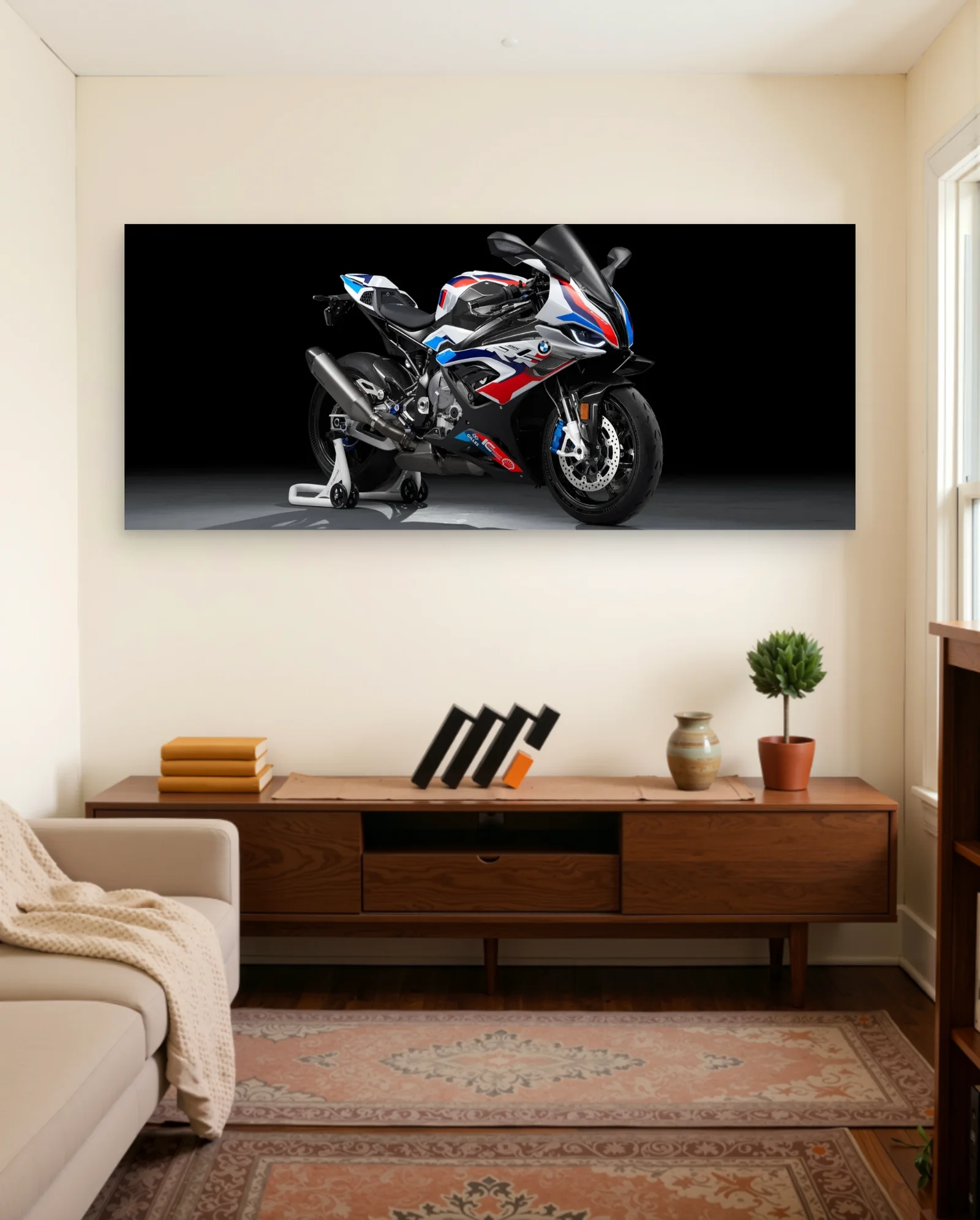 BMW M 1000 RR Motorcycle — framed wall art poster by Memocult