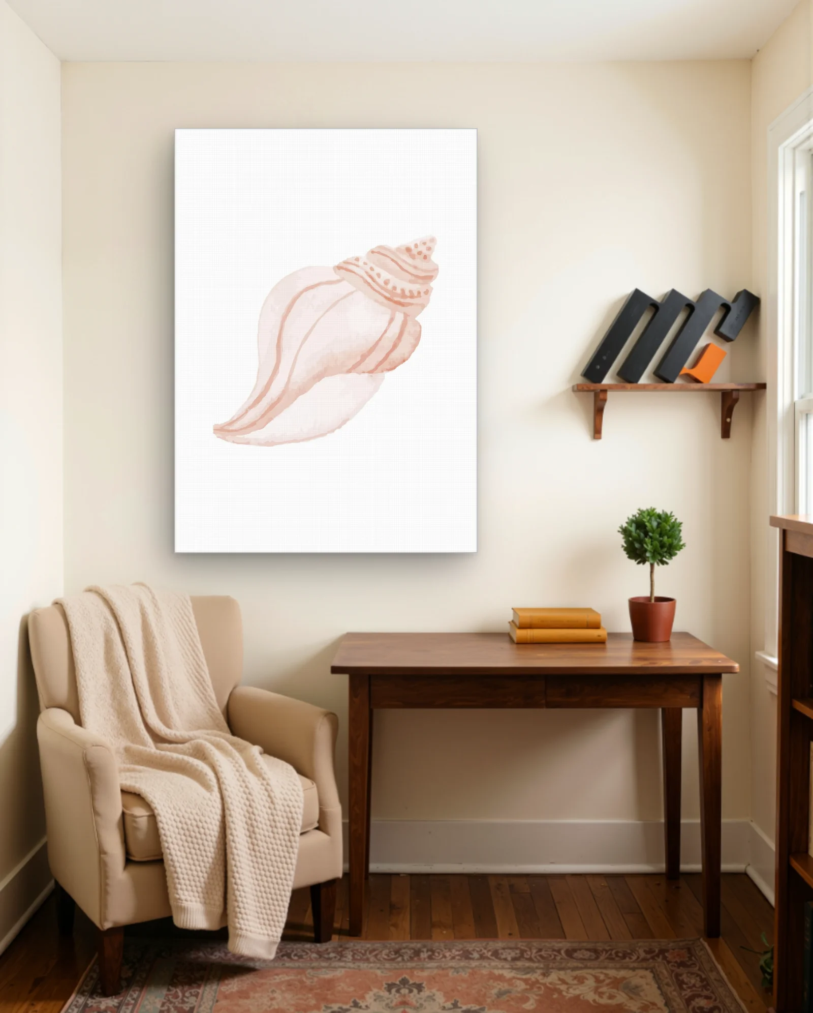 Blush Conch Shell Wall Art — Modern Digital Art abstract & modern wall art poster