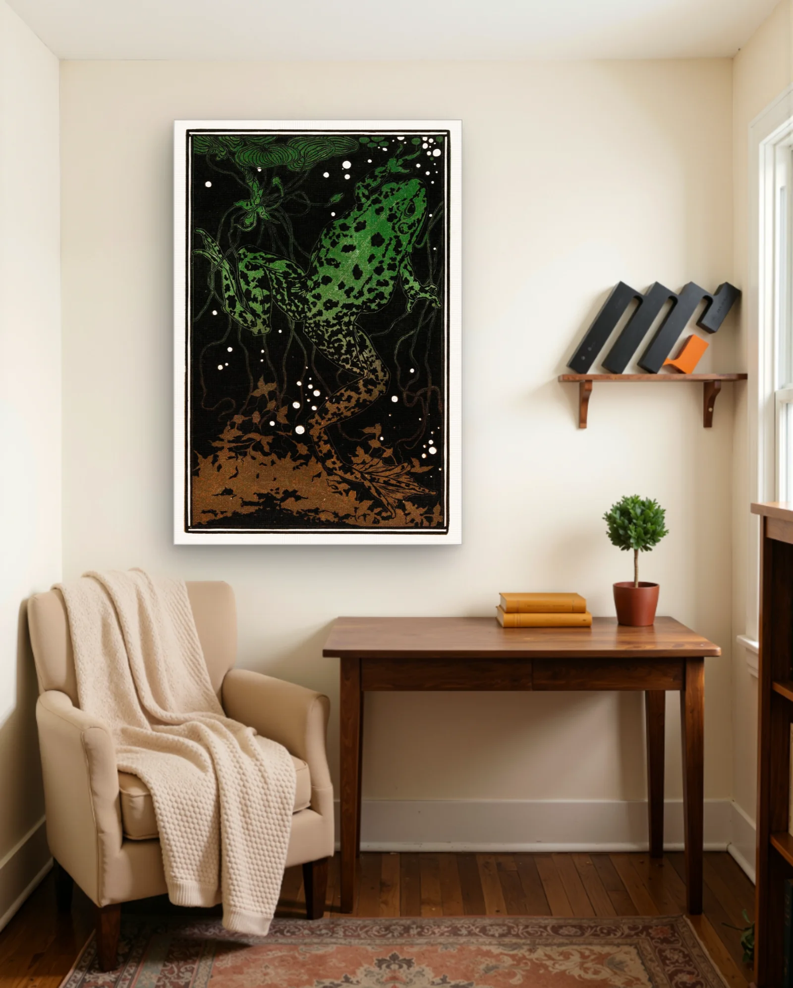Swimming Frog Art Print — Art Nouveau art nouveau & deco wall art poster