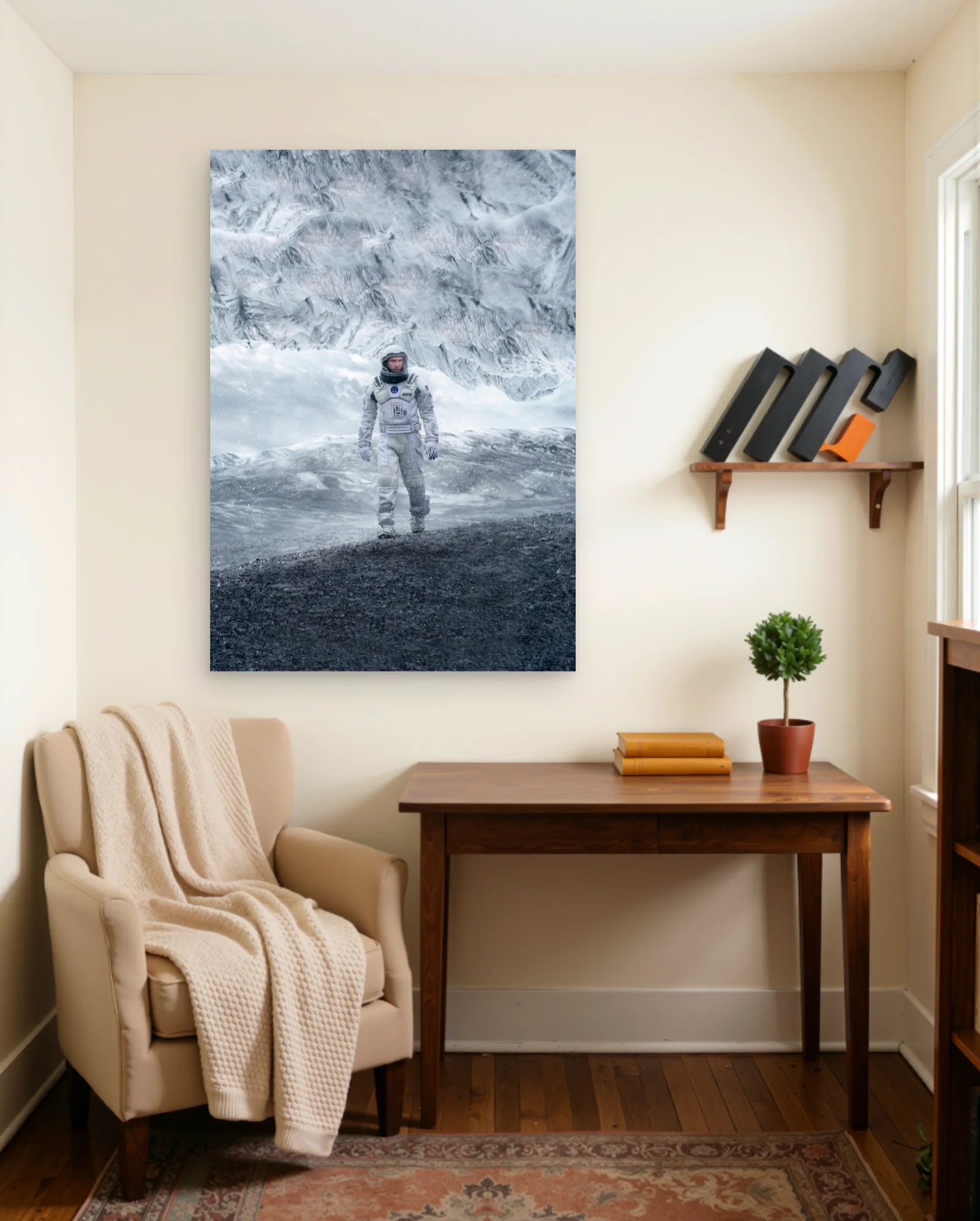 Interstellar Astronaut Poster — framed wall art poster by Memocult