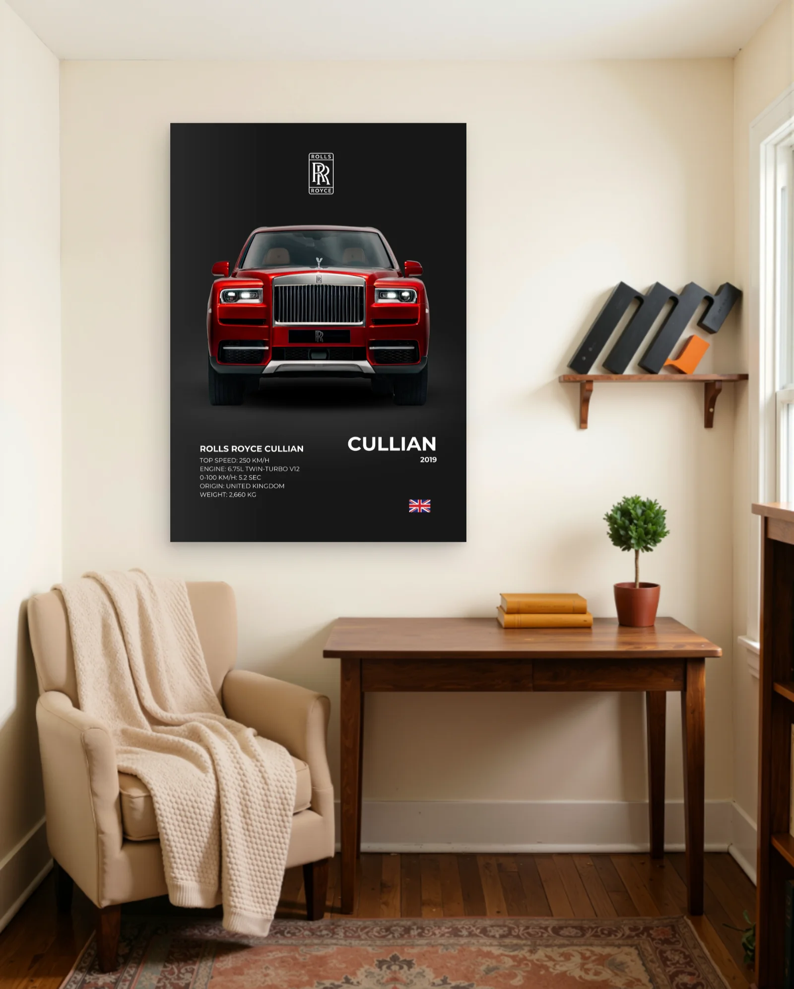 Rolls-Royce Cullinan Poster — framed wall art poster by Memocult