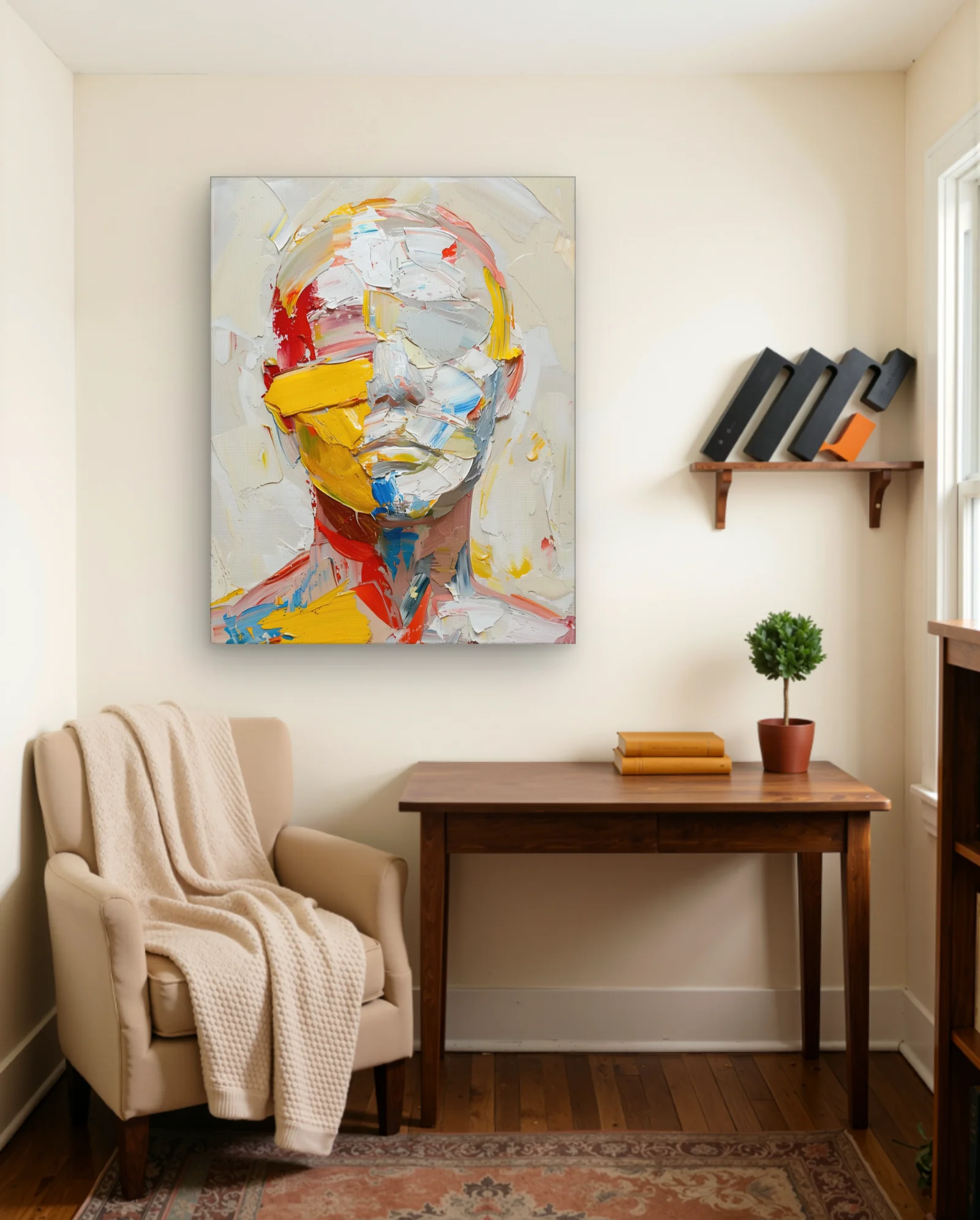Textured Face Portrait Wall Art — framed wall art poster by Memocult