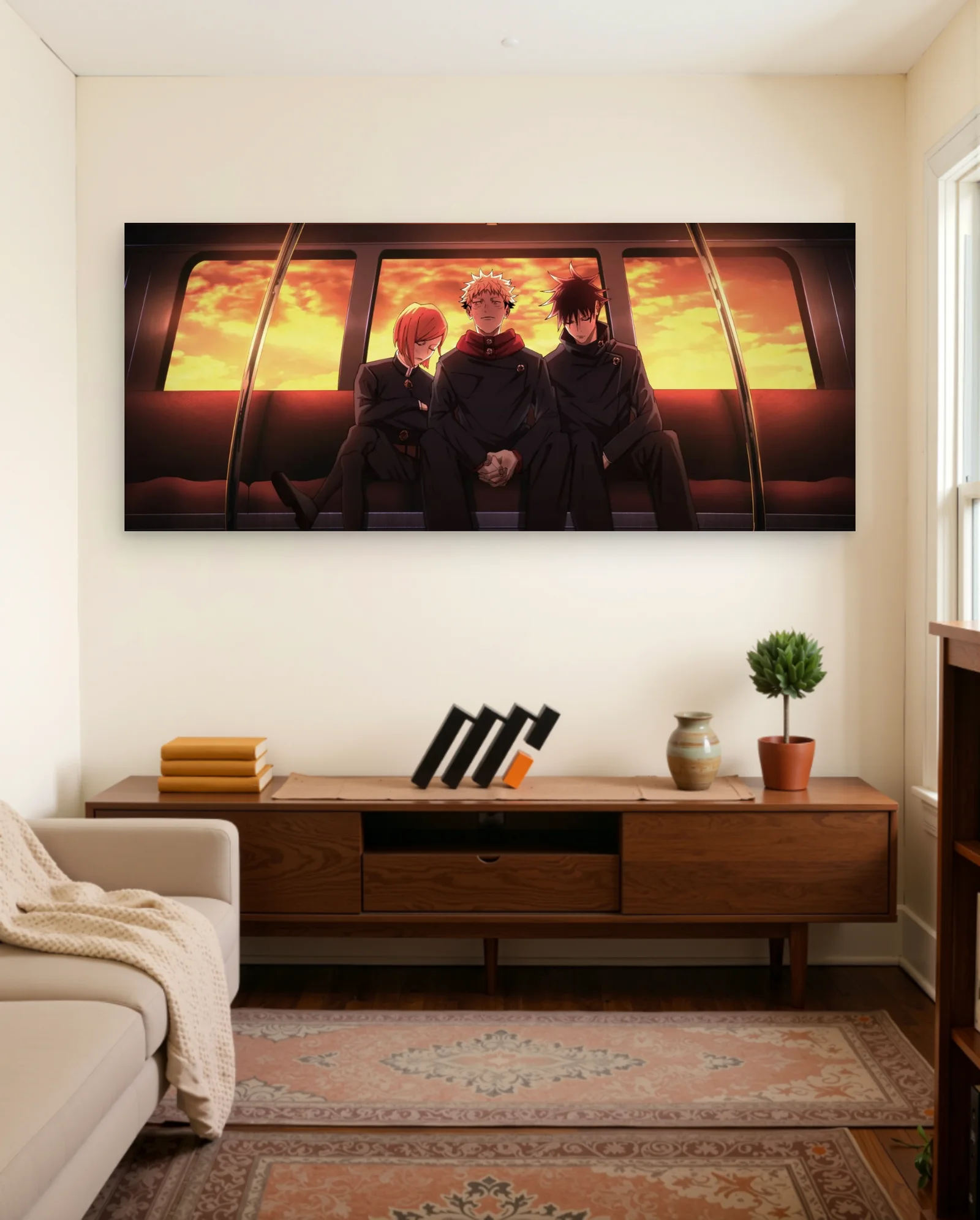 Yuji Itadori Megumi Fushiguro Nobara Poster — framed wall art poster by Memocult