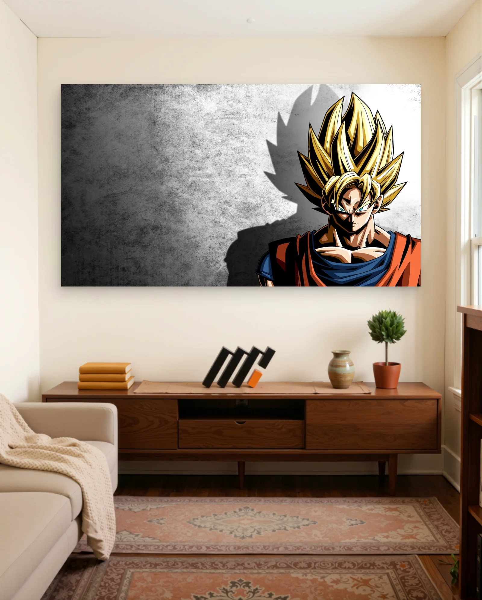 Goku Super Saiyan Pose Poster — framed wall art poster by Memocult