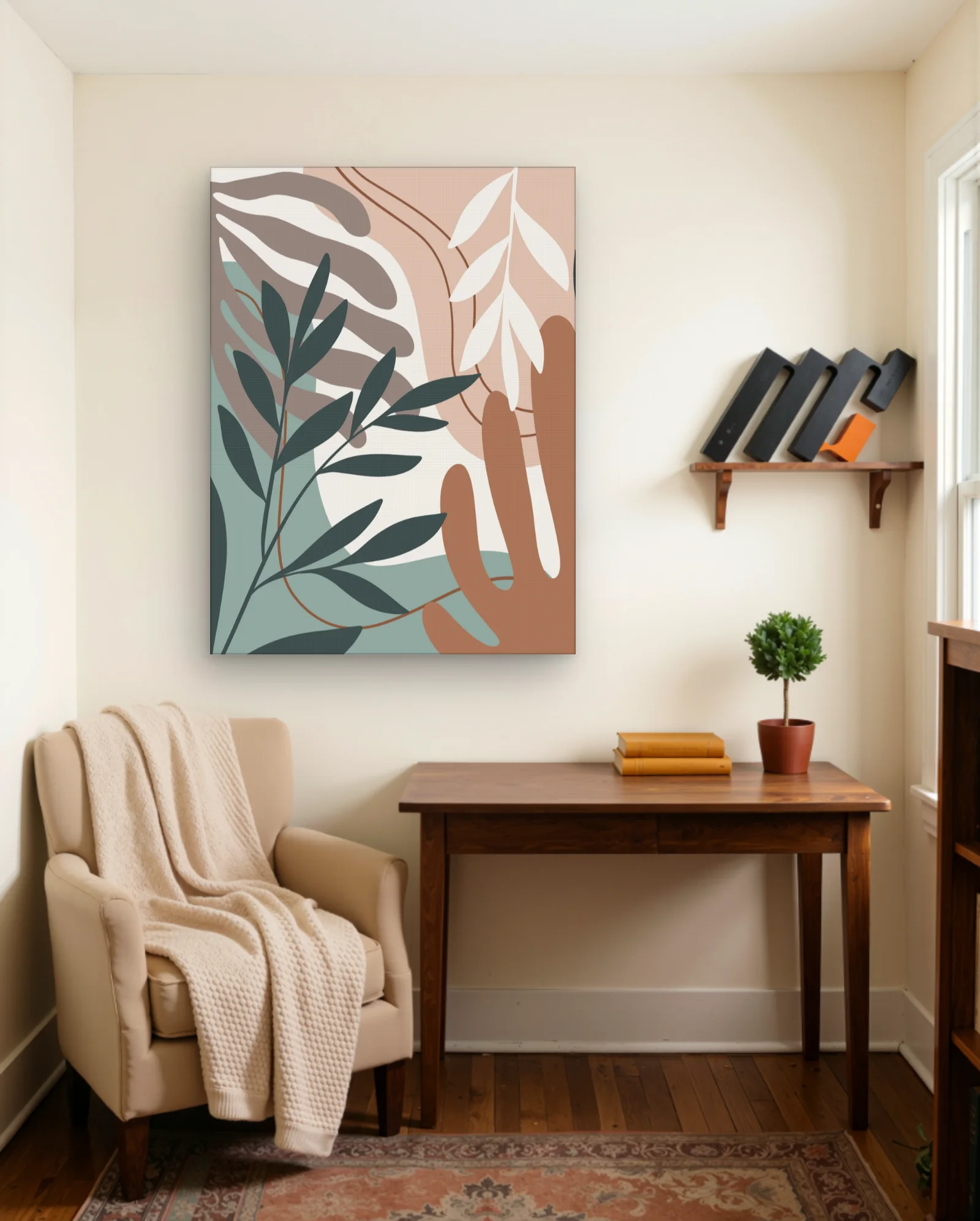 Muted Botanical Overlap Wall Art — framed wall art poster by Memocult