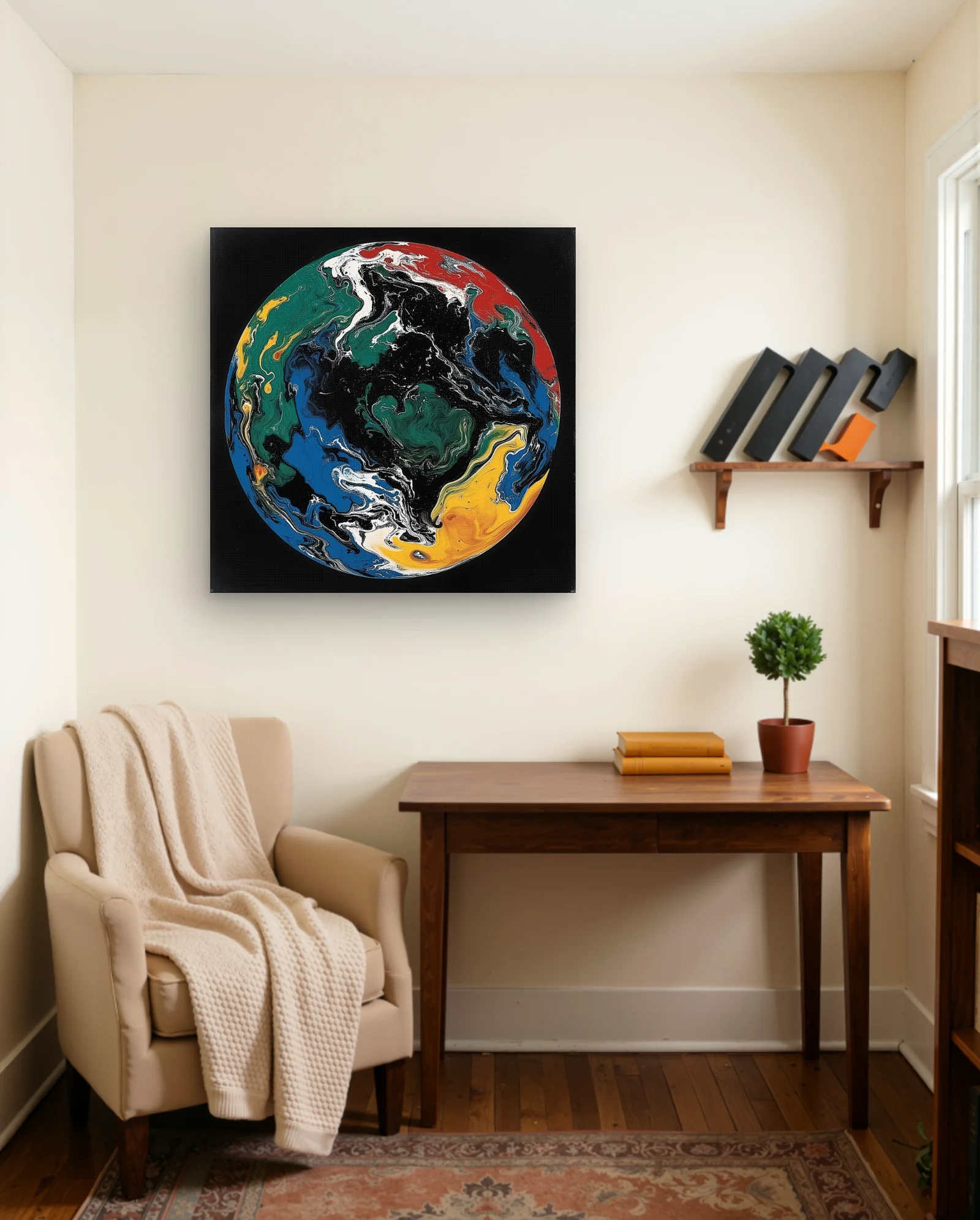 Earth Swirl Abstract Wall Art — framed wall art poster by Memocult