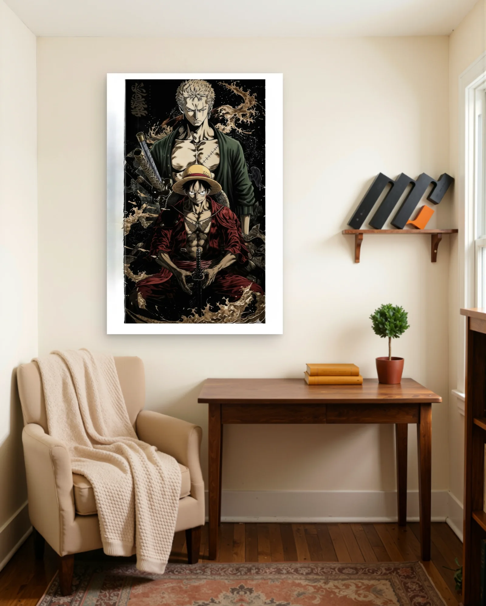 One Piece Luffy and Zoro Poster — One Piece anime & manga wall art poster