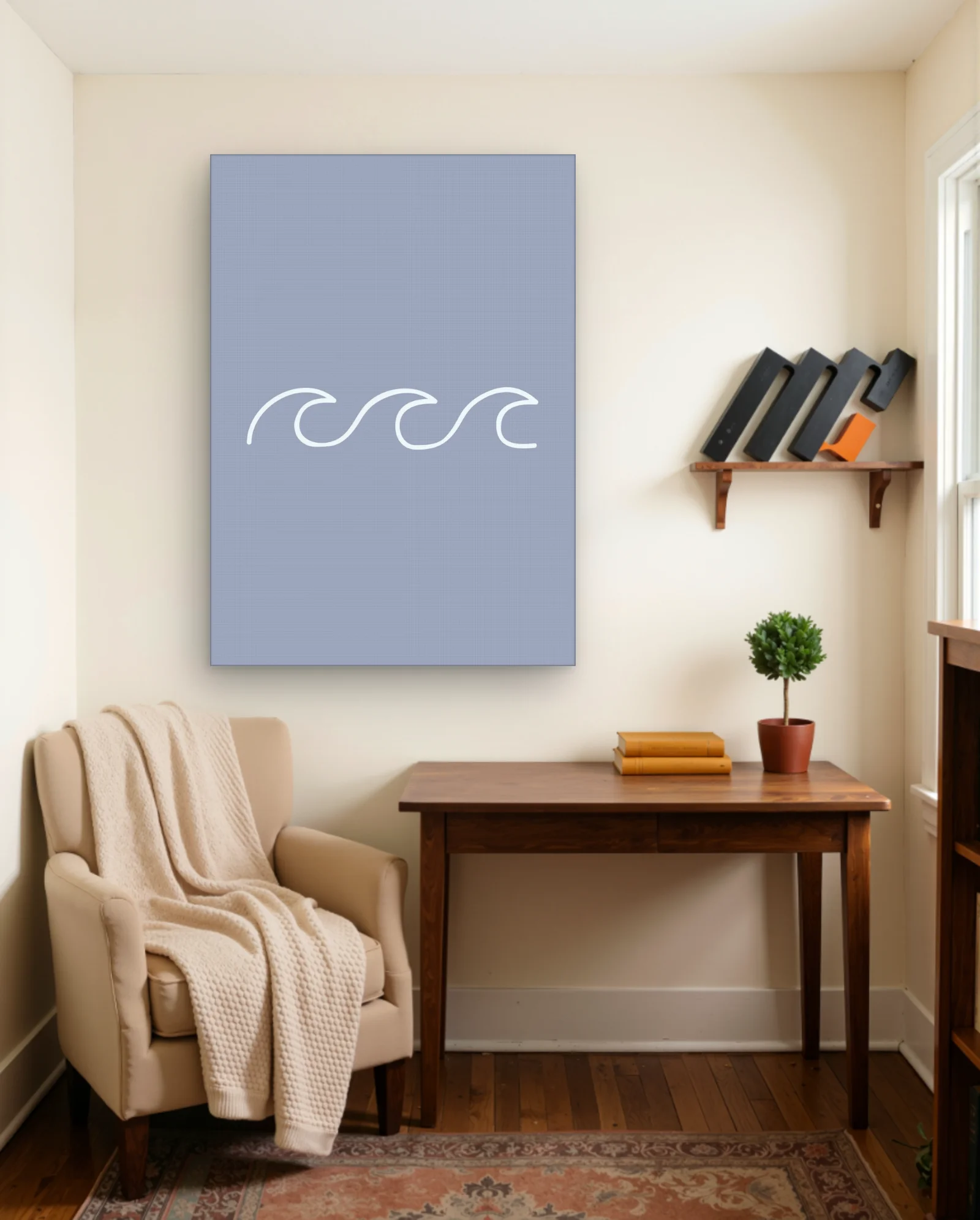 Three Minimal Outline Waves Wall Art — Modern Digital Art abstract & modern wall art poster