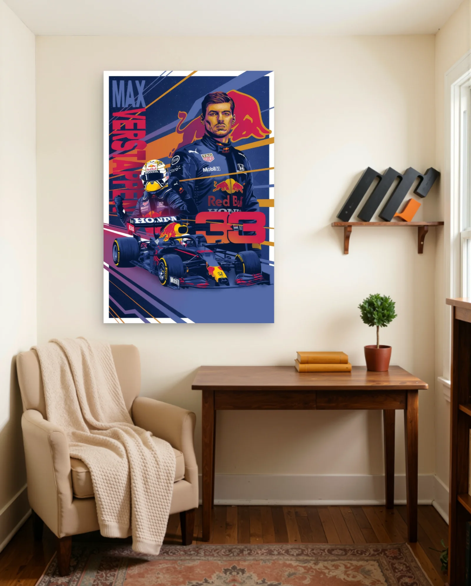 Max Verstappen 33 Poster — framed wall art poster by Memocult