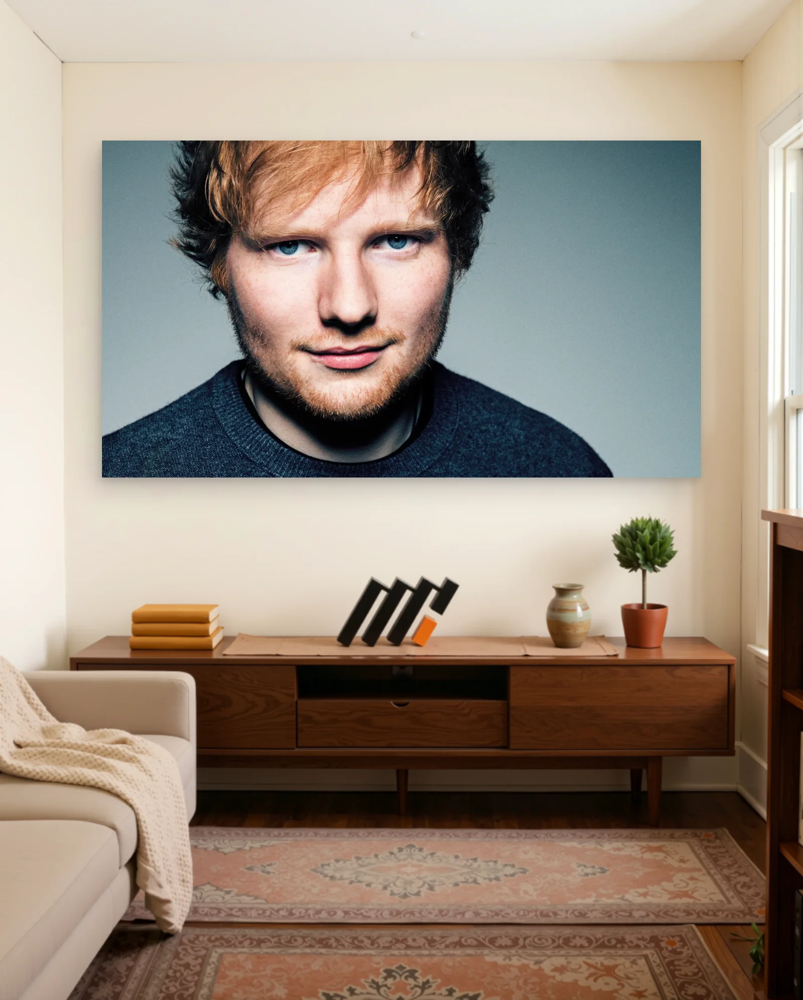 Ed Sheeran Portrait Poster — framed wall art poster by Memocult