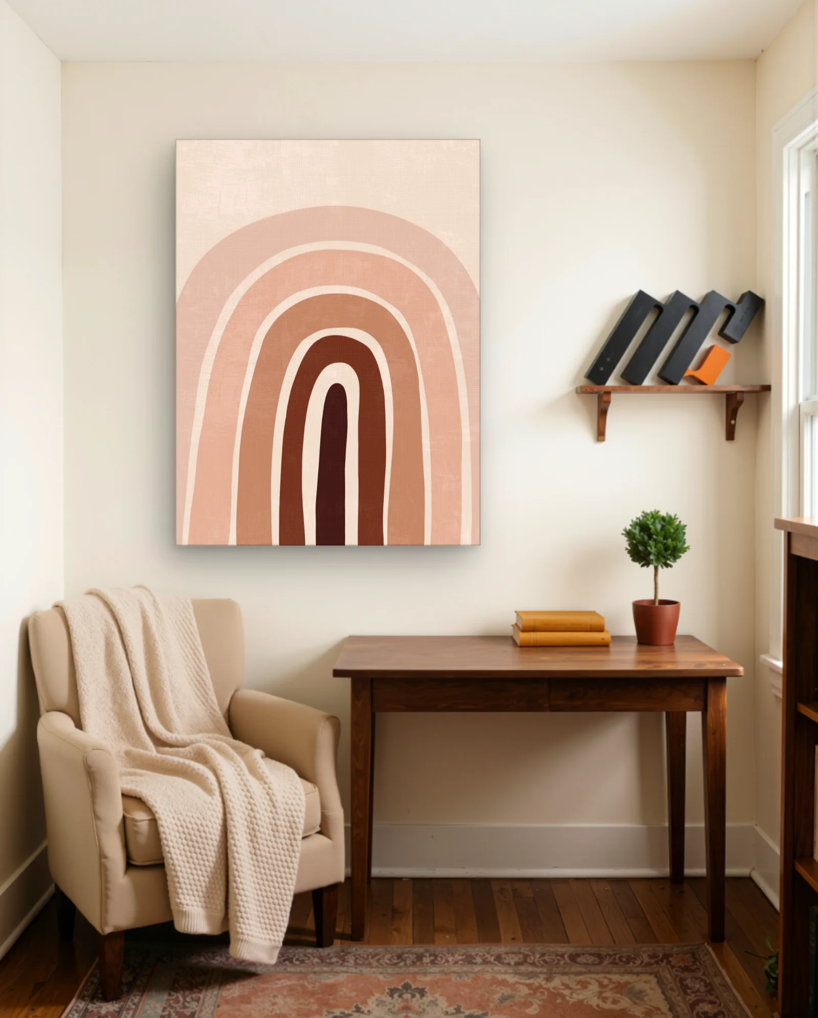 Terracotta Layered Arches Wall Art — framed wall art poster by Memocult