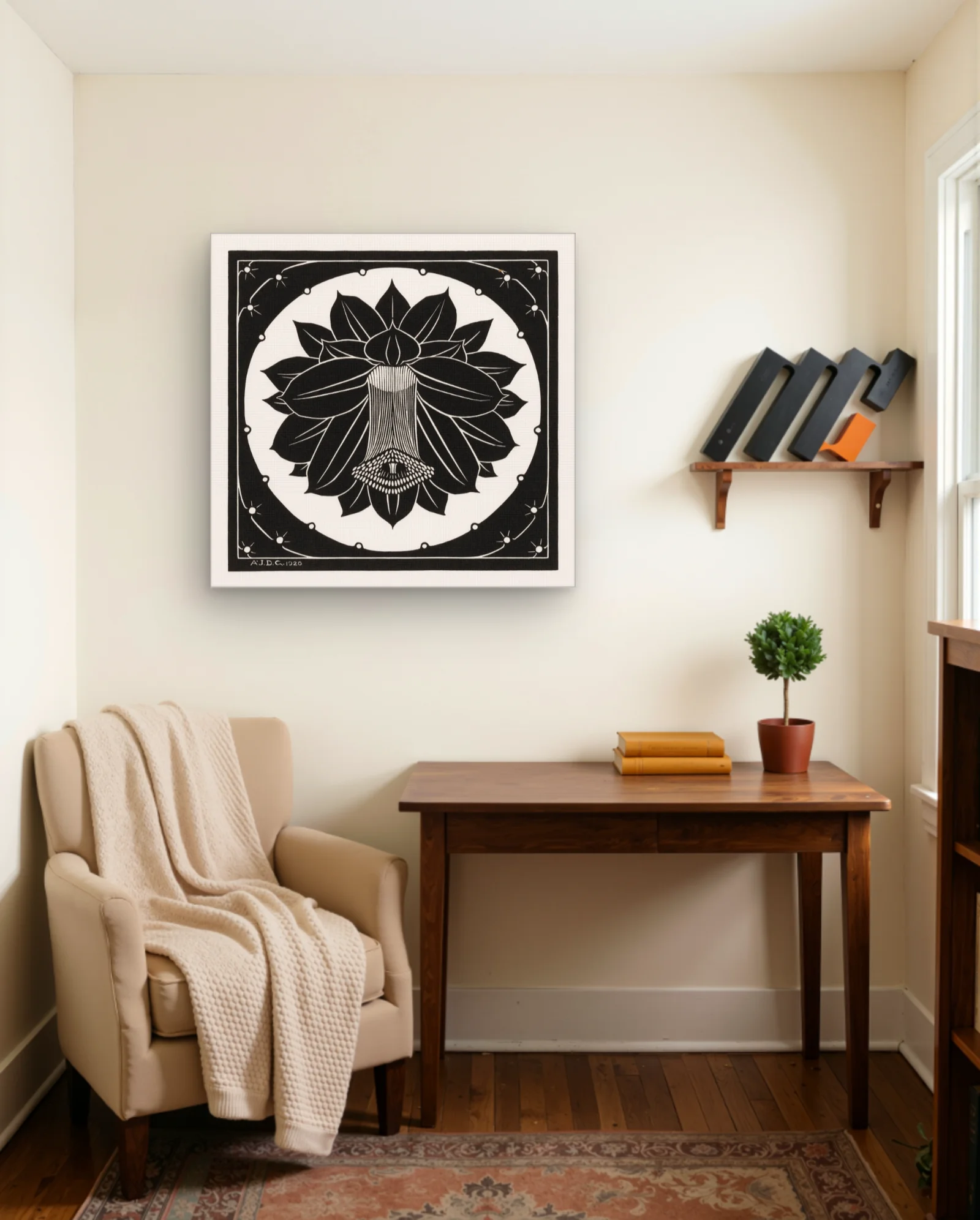 Flower By Julie De Graag 1920 Art Print — framed wall art poster by Memocult