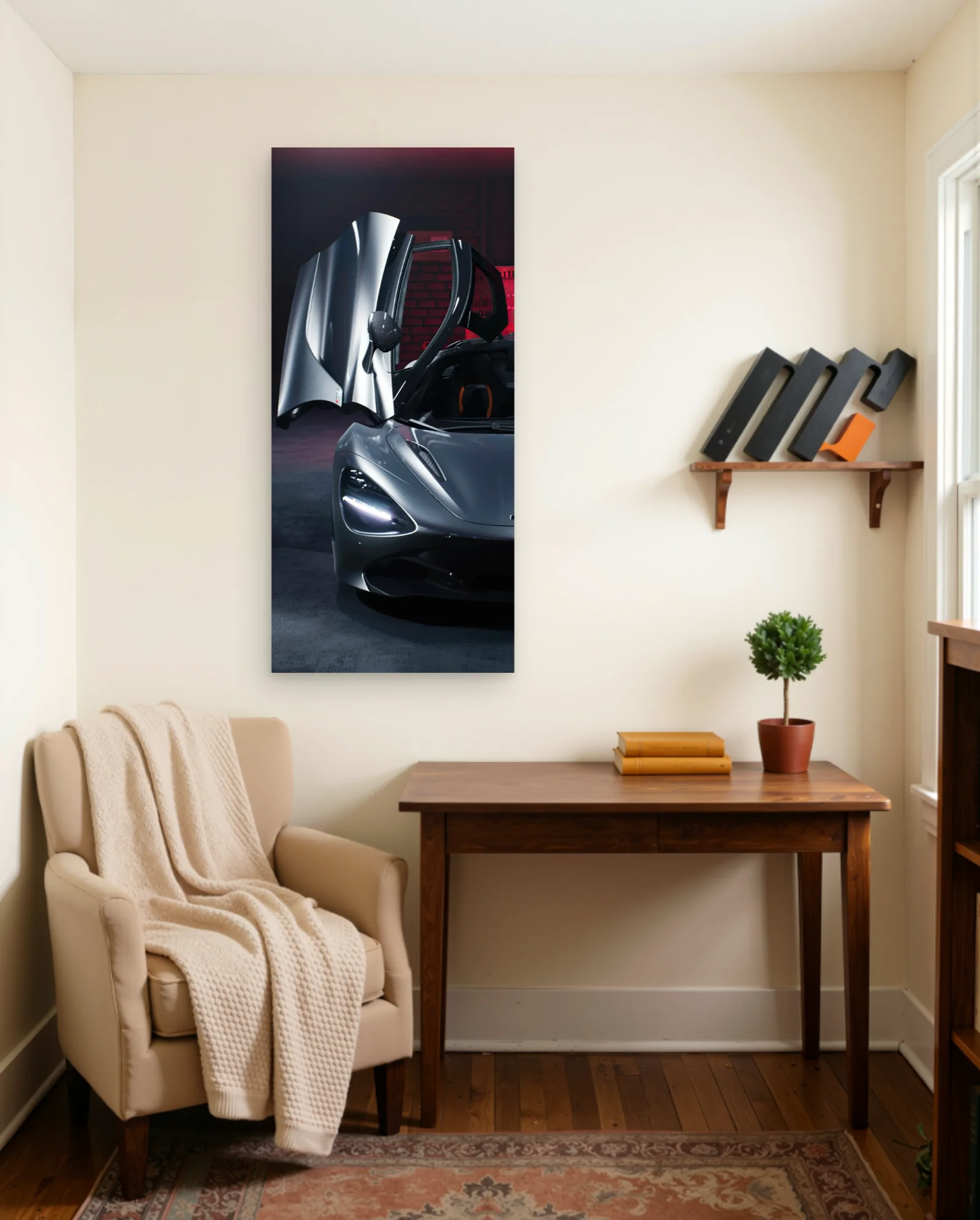 McLaren 720S Doors Open Poster — framed wall art poster by Memocult