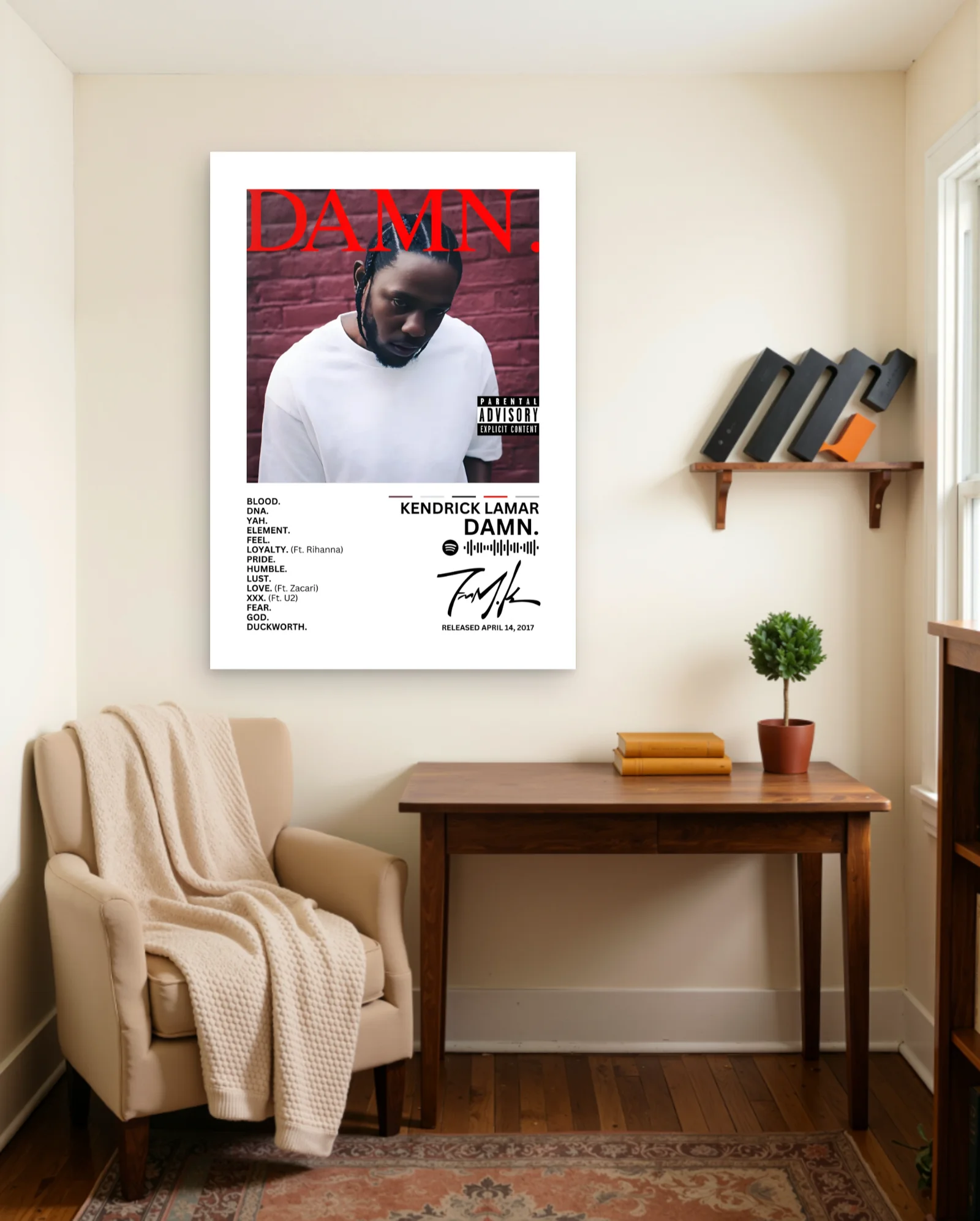 Kendrick Lamar Damn Poster — framed wall art poster by Memocult