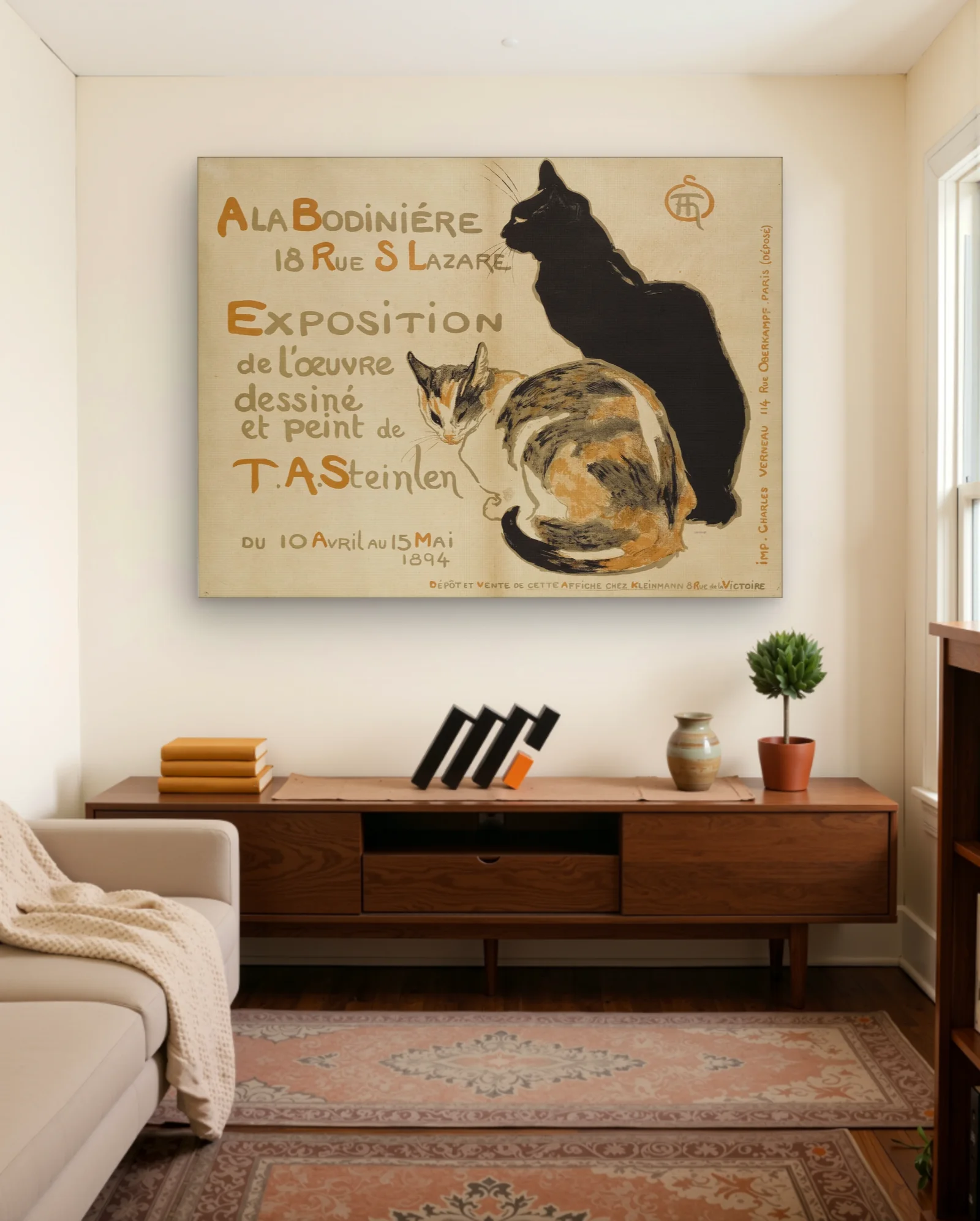 A La Bodiniere Cats T A Steinlen 1894 Art Print — Art Nouveau art nouveau & deco wall art poster
