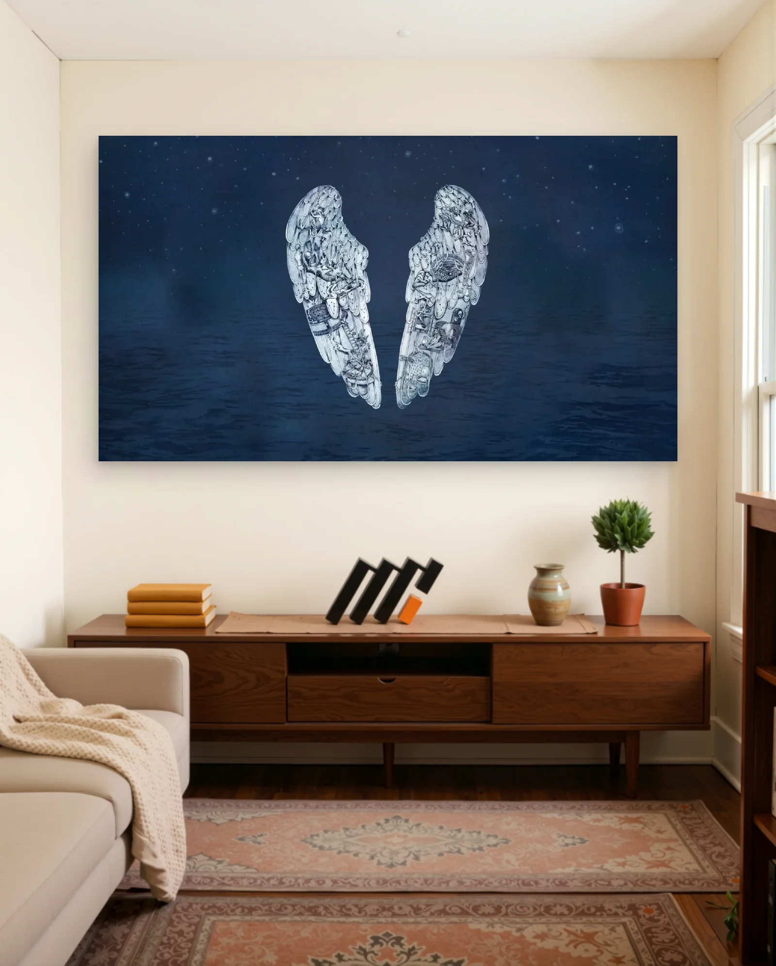 Coldplay Ghost Stories Album Art Poster — framed wall art poster by Memocult