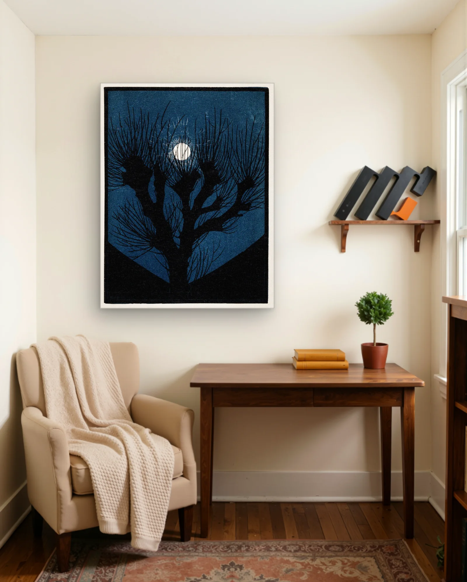 Moonlight Tree Art Print — framed wall art poster by Memocult