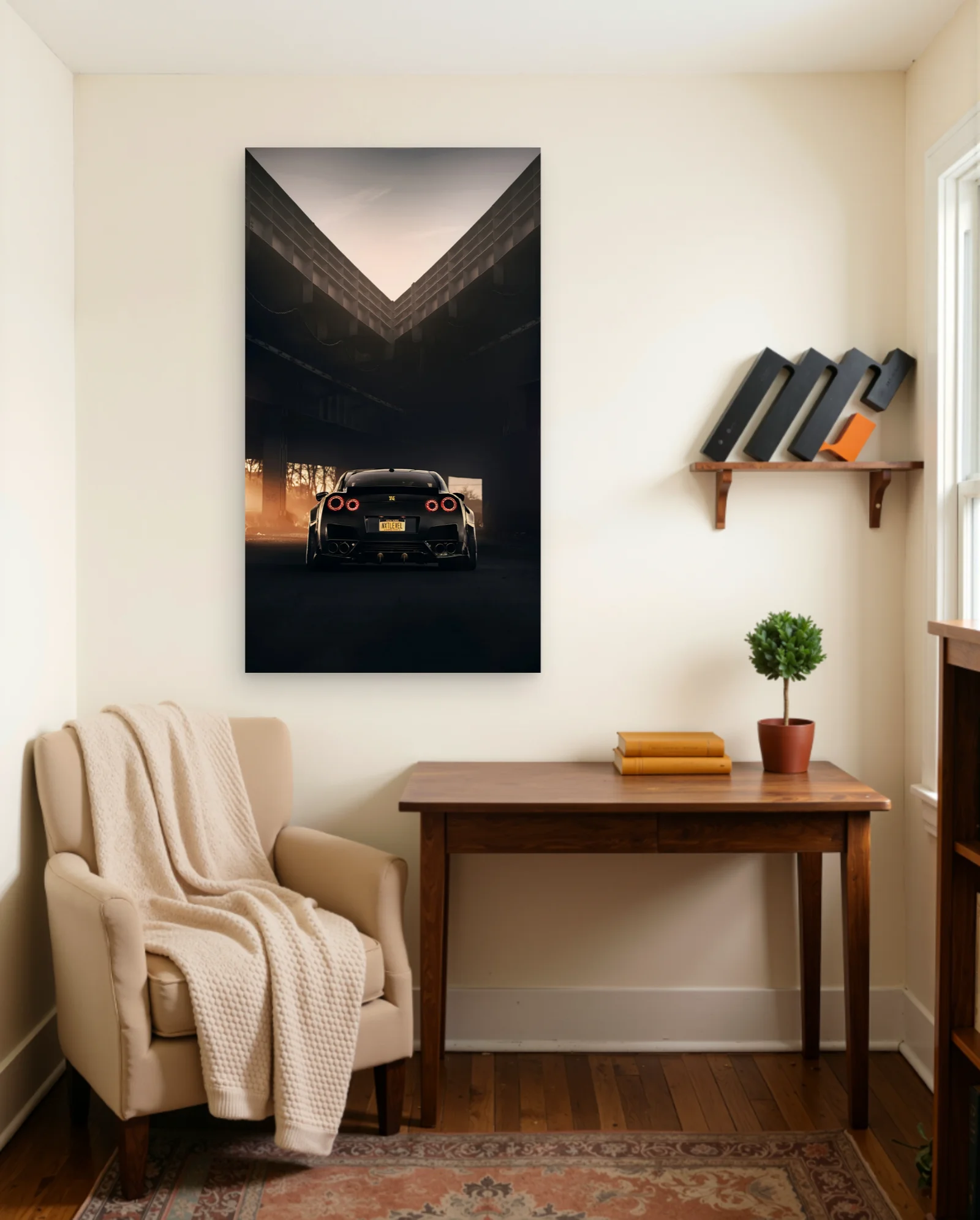 Nissan GT R35 NXT LEVEL Black Poster — framed wall art poster by Memocult