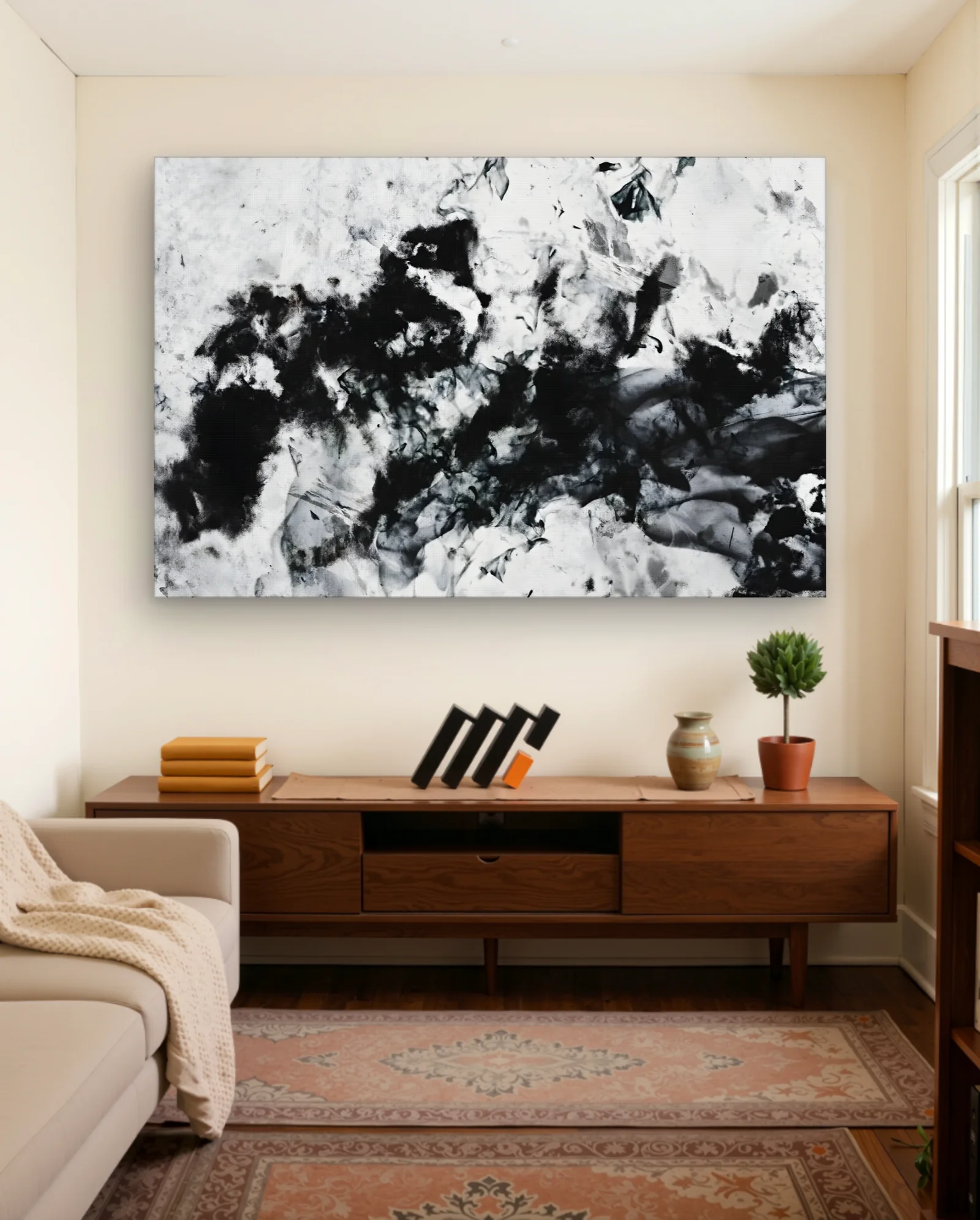 Black Ink Swirls Wall Art — Abstract abstract & modern wall art poster