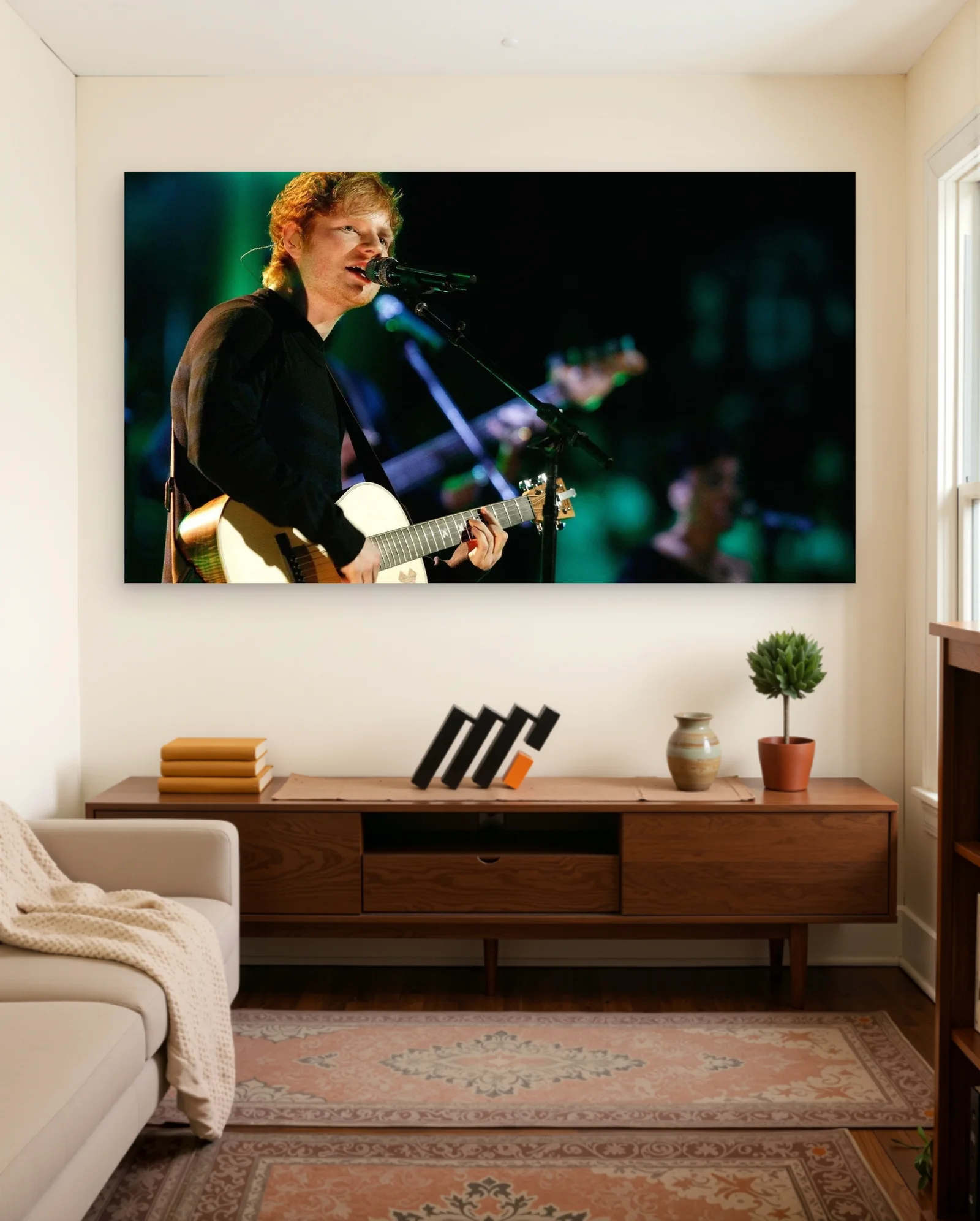 Ed Sheeran Live Performance — framed wall art poster by Memocult
