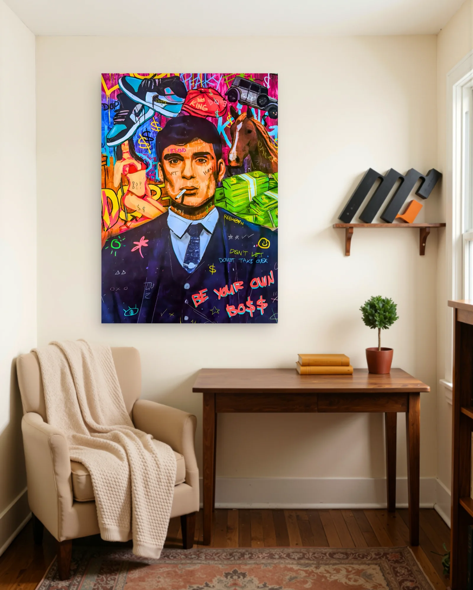 Be Your Own Boss Quote Art Poster — framed wall art poster by Memocult
