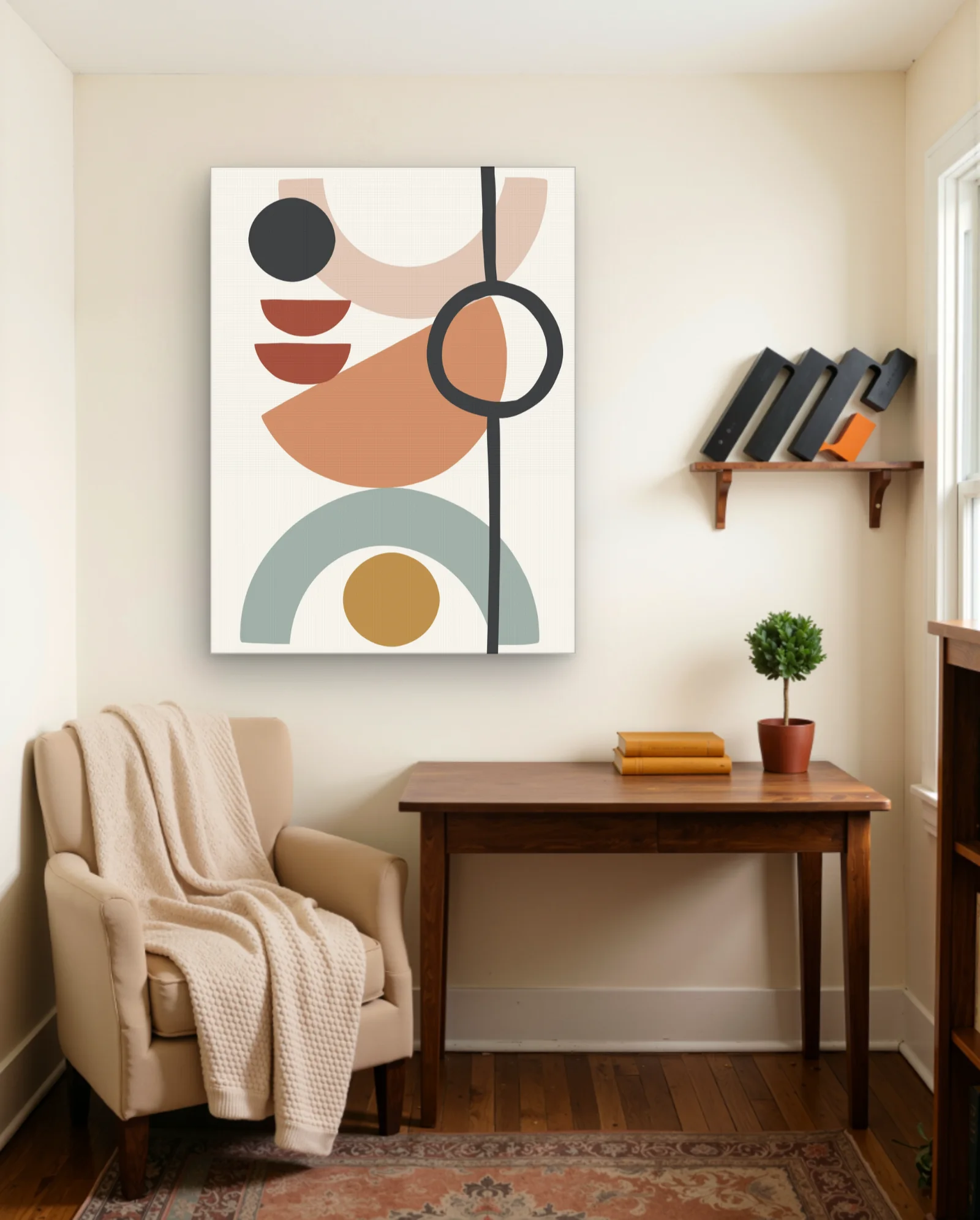 Stacked Terracotta Arches With Ring Wall Art — framed wall art poster by Memocult