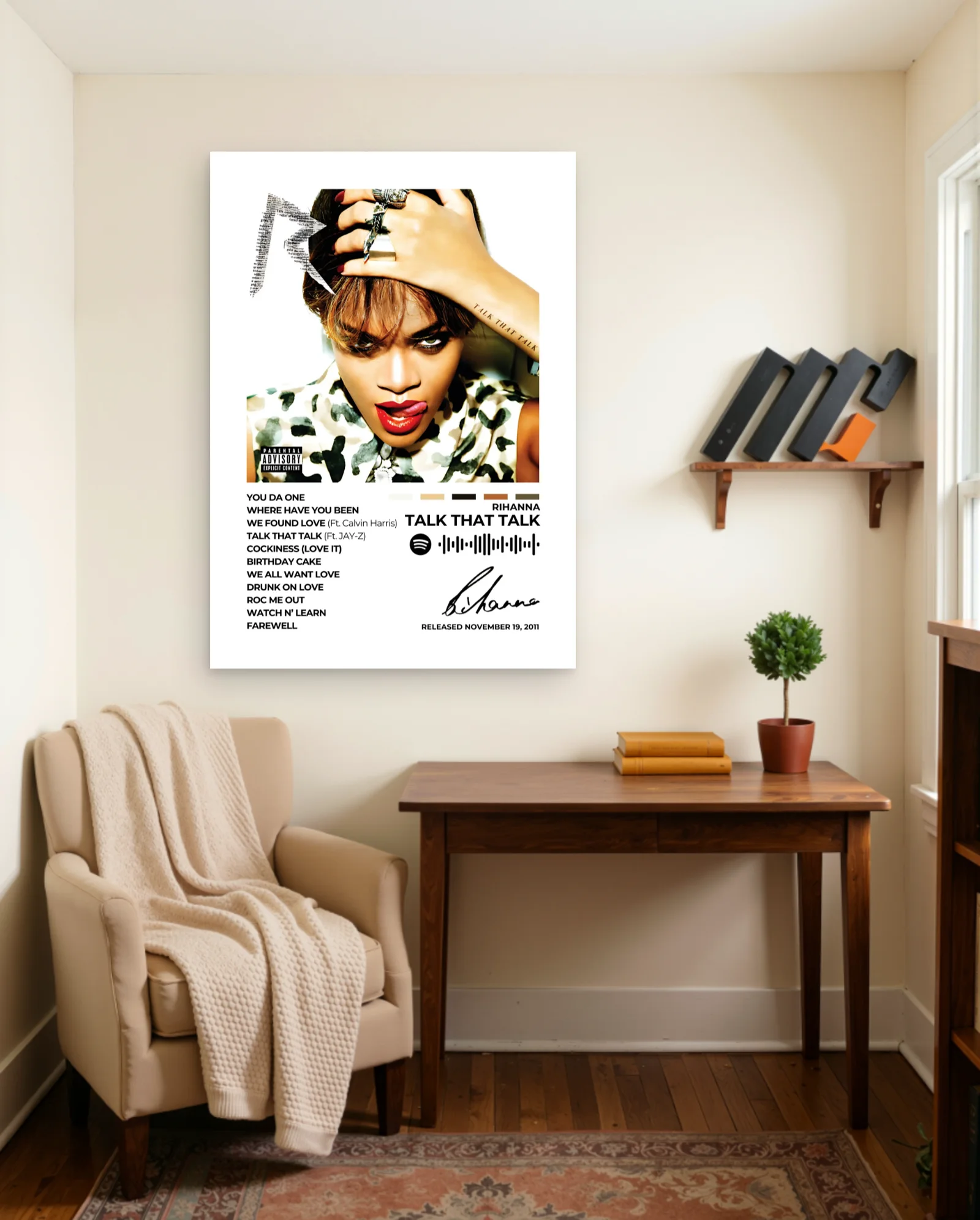 Rihanna Talk That Talk Poster — framed wall art poster by Memocult