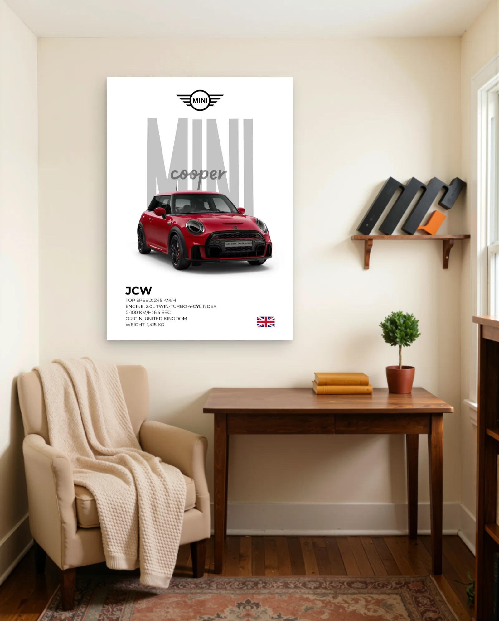 MINI John Cooper Works Poster — framed wall art poster by Memocult