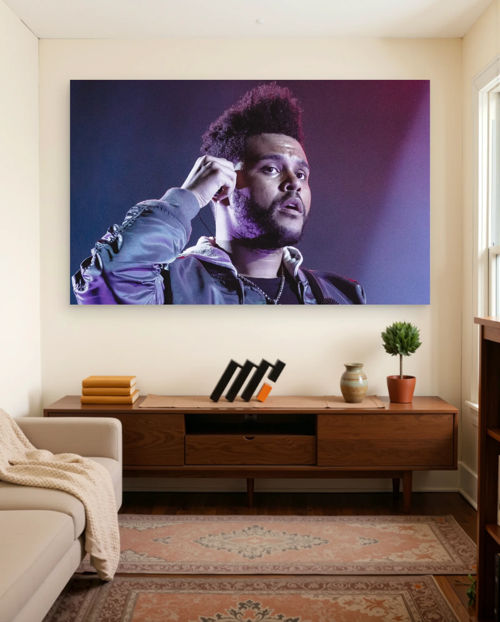 The Weeknd Ear Monitor Poster — framed wall art poster by Memocult