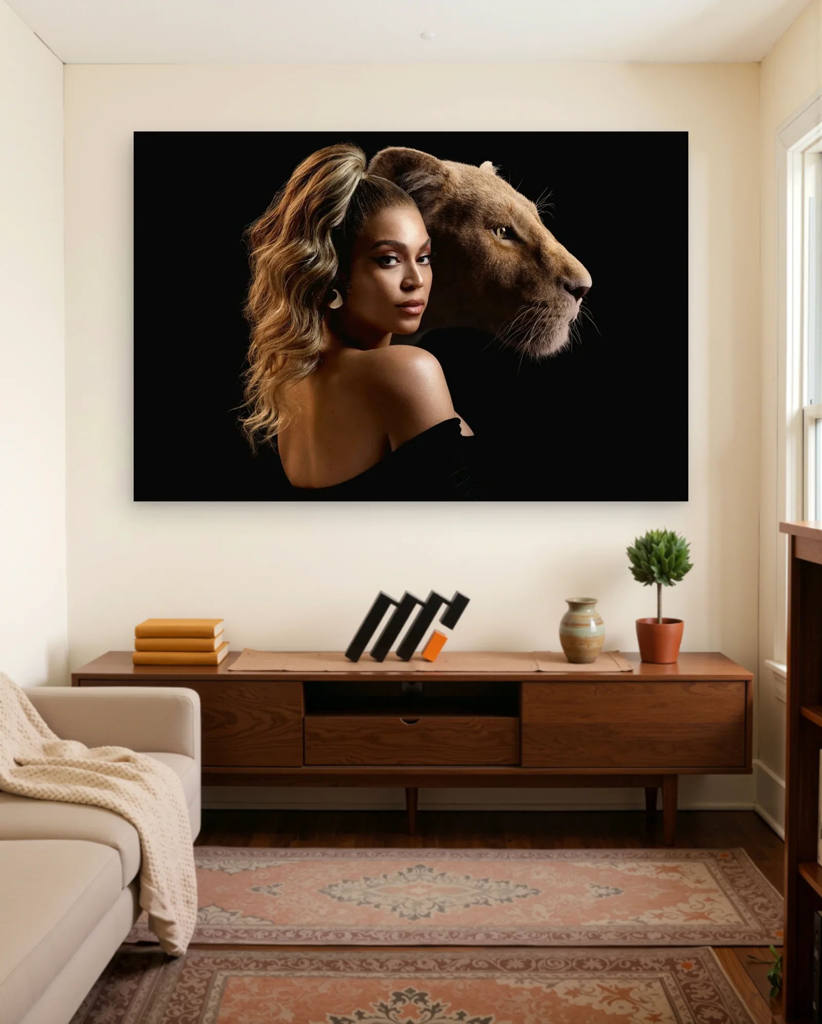 Beyoncé Lion Poster — framed wall art poster by Memocult