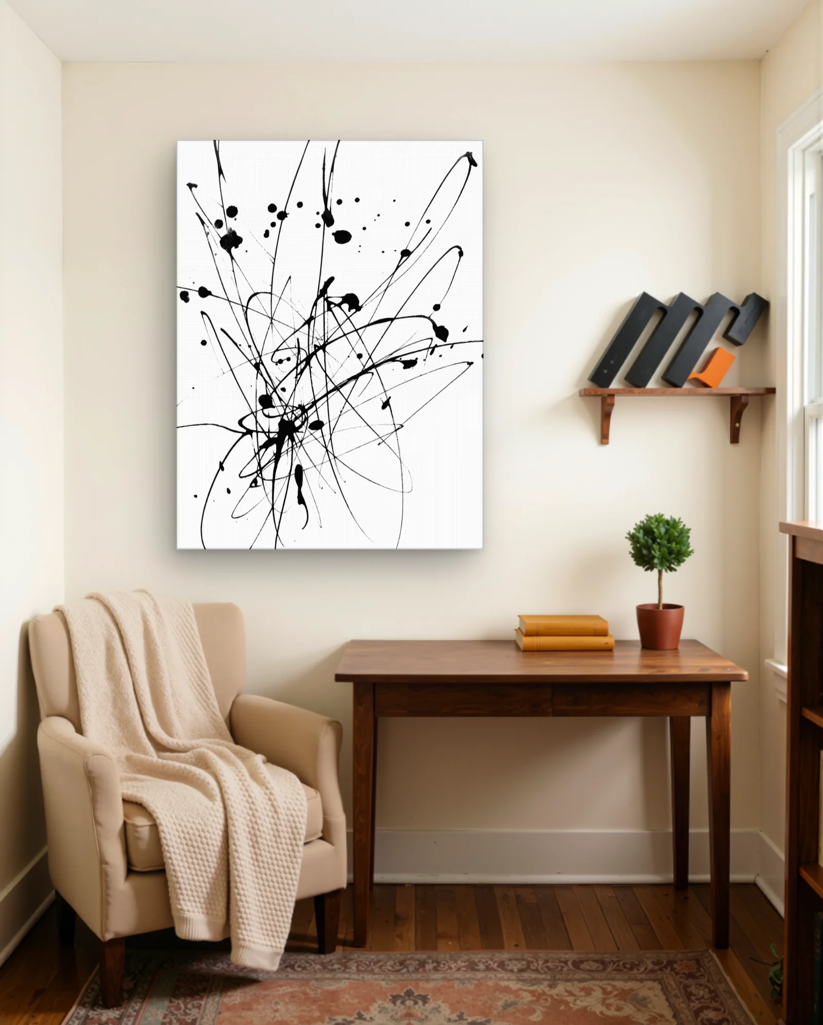 Black Ink Drip Burst — High‑Contrast Splatter Study — framed wall art poster by Memocult