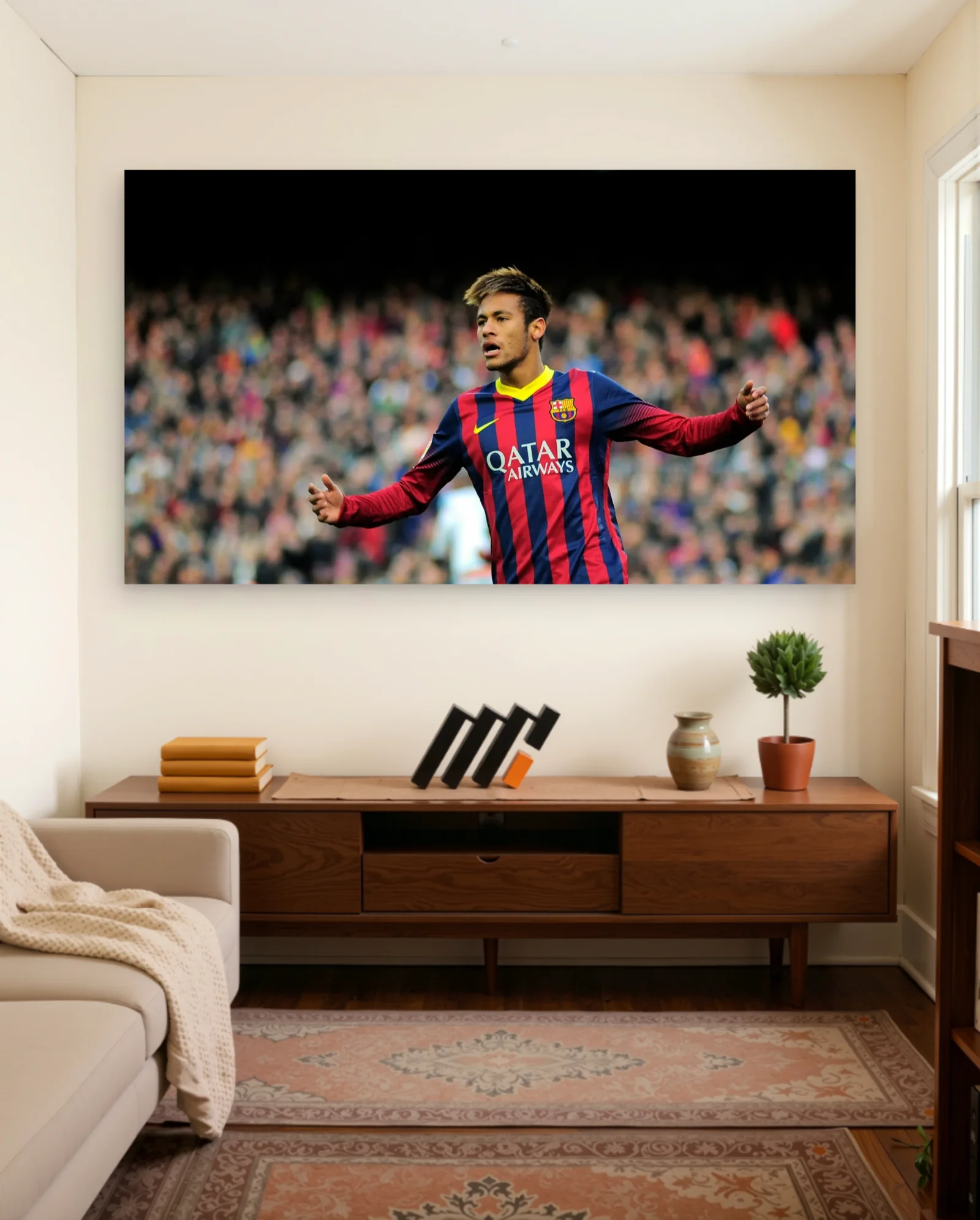Neymar Jr Barcelona Jersey Poster — Football sports wall art poster