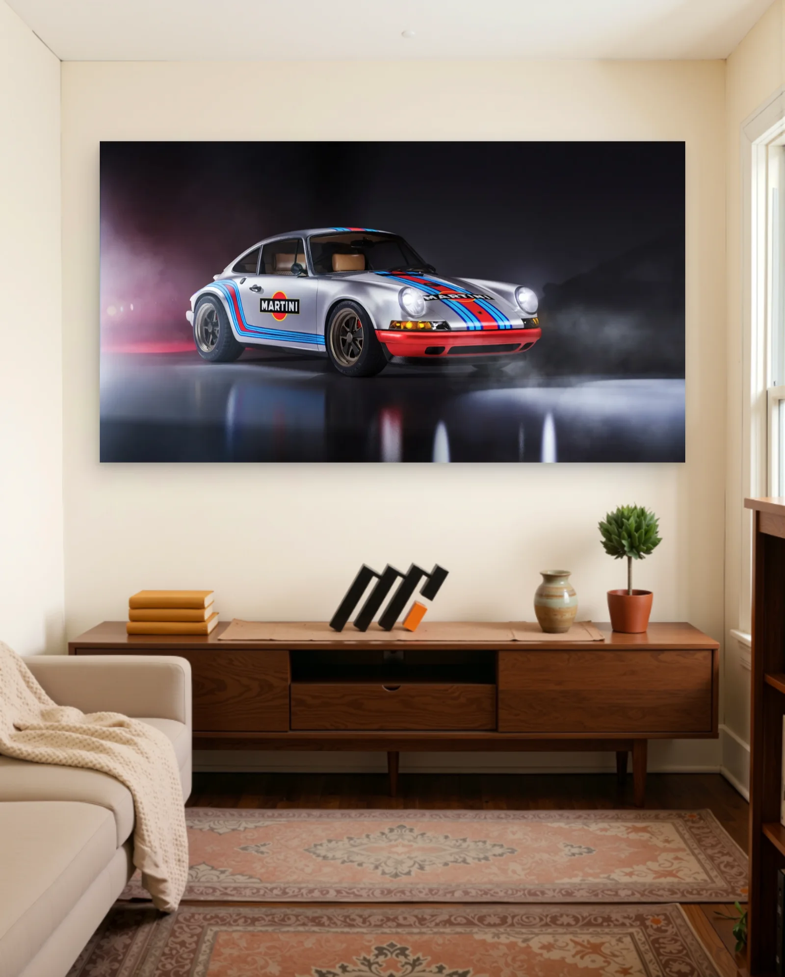 Porsche 911 Martini Racing Poster — framed wall art poster by Memocult