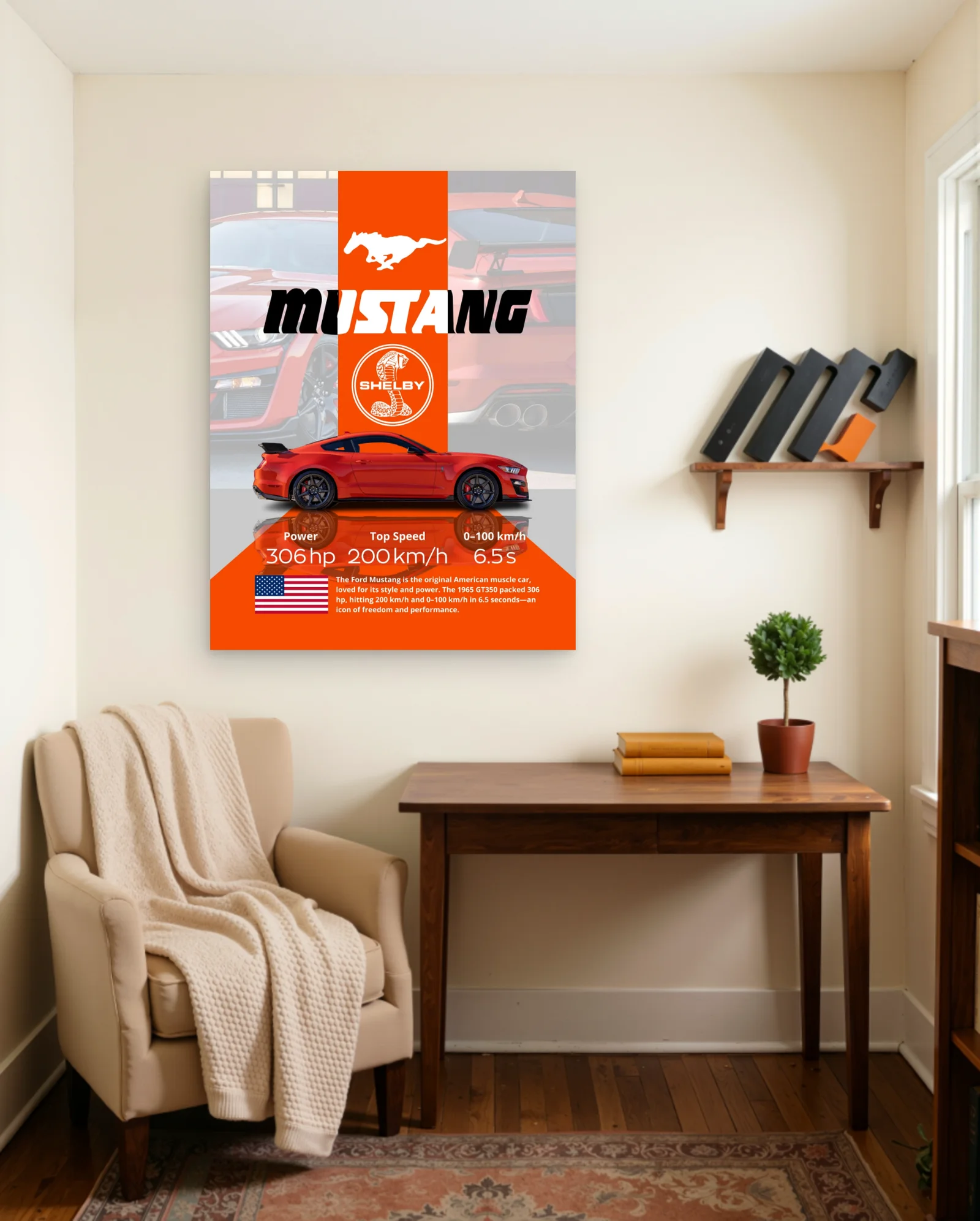 Mustang Shelby Gt350 Poster — framed wall art poster by Memocult