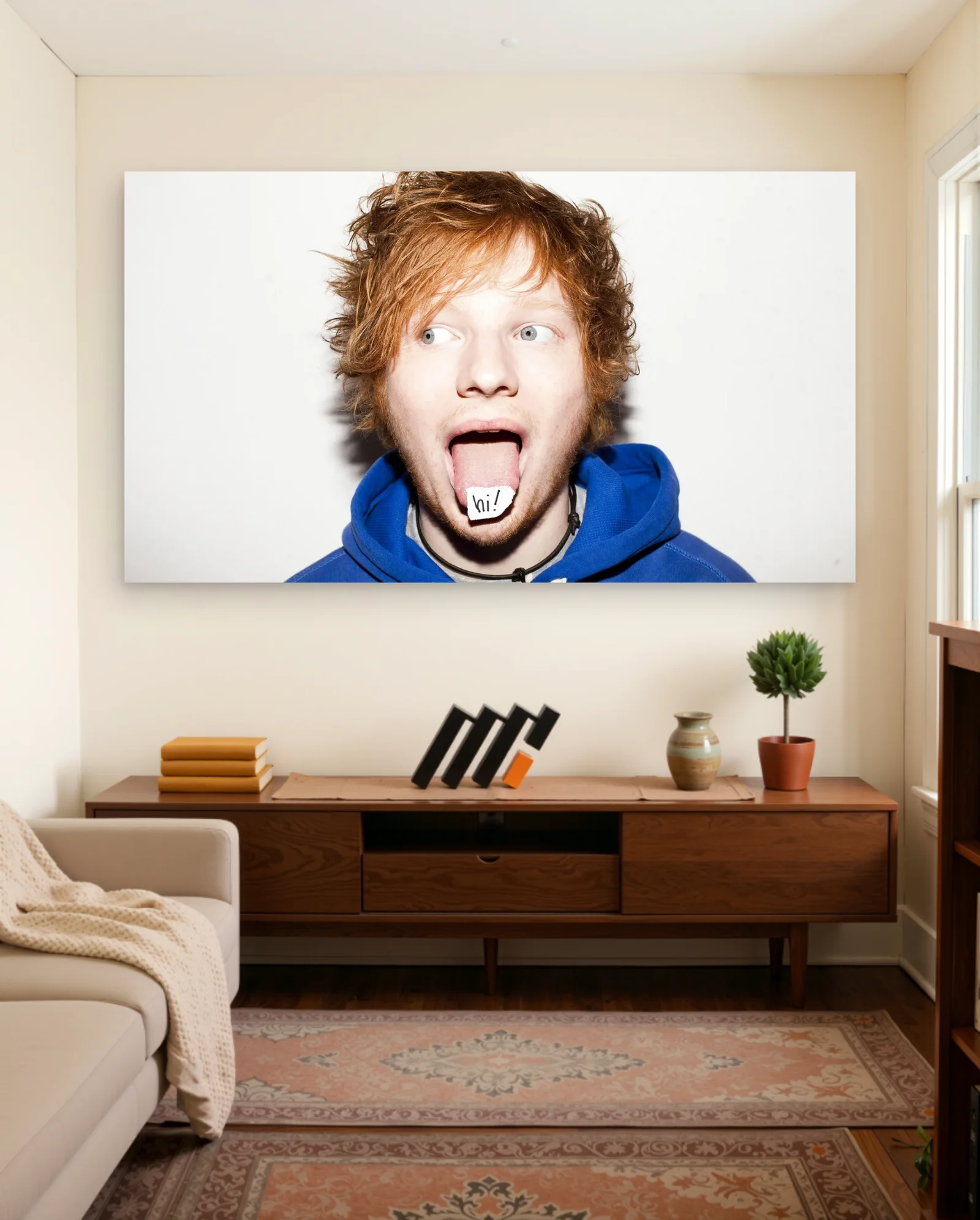 Ed Sheeran Hi Tongue Poster — framed wall art poster by Memocult