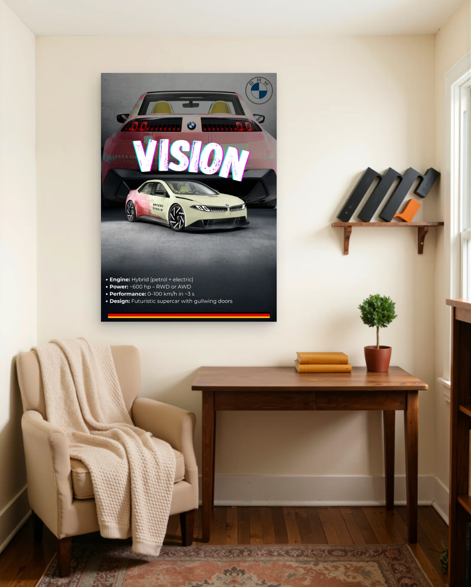 BMW Vision Poster — framed wall art poster by Memocult