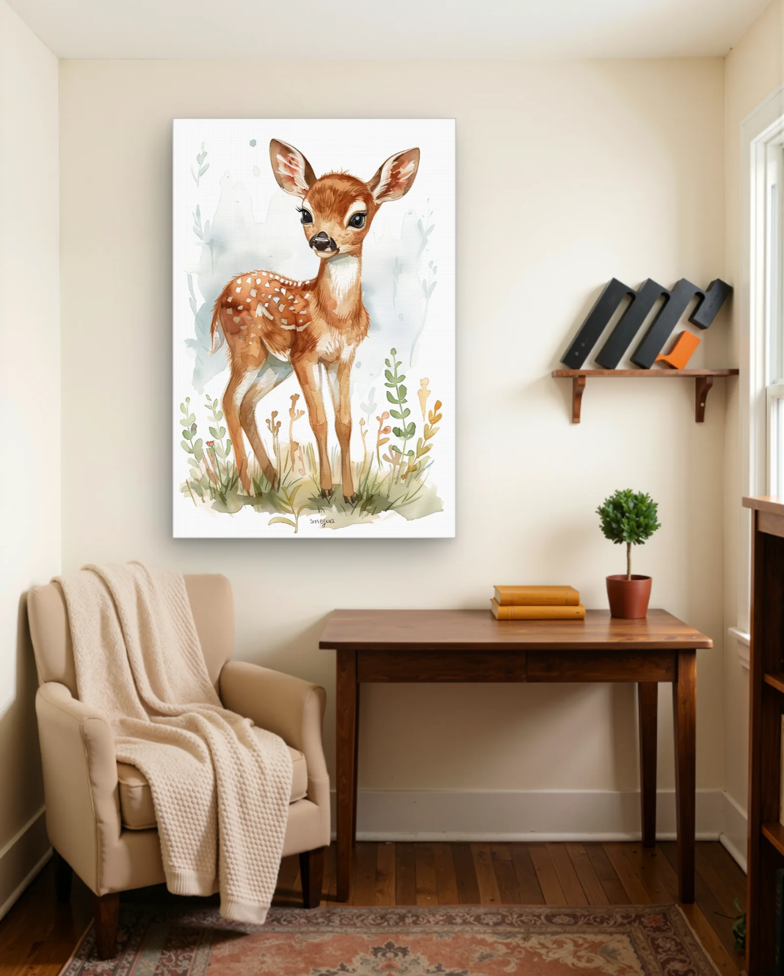 Fawn In Meadow Wall Art — Modern Digital Art abstract & modern wall art poster