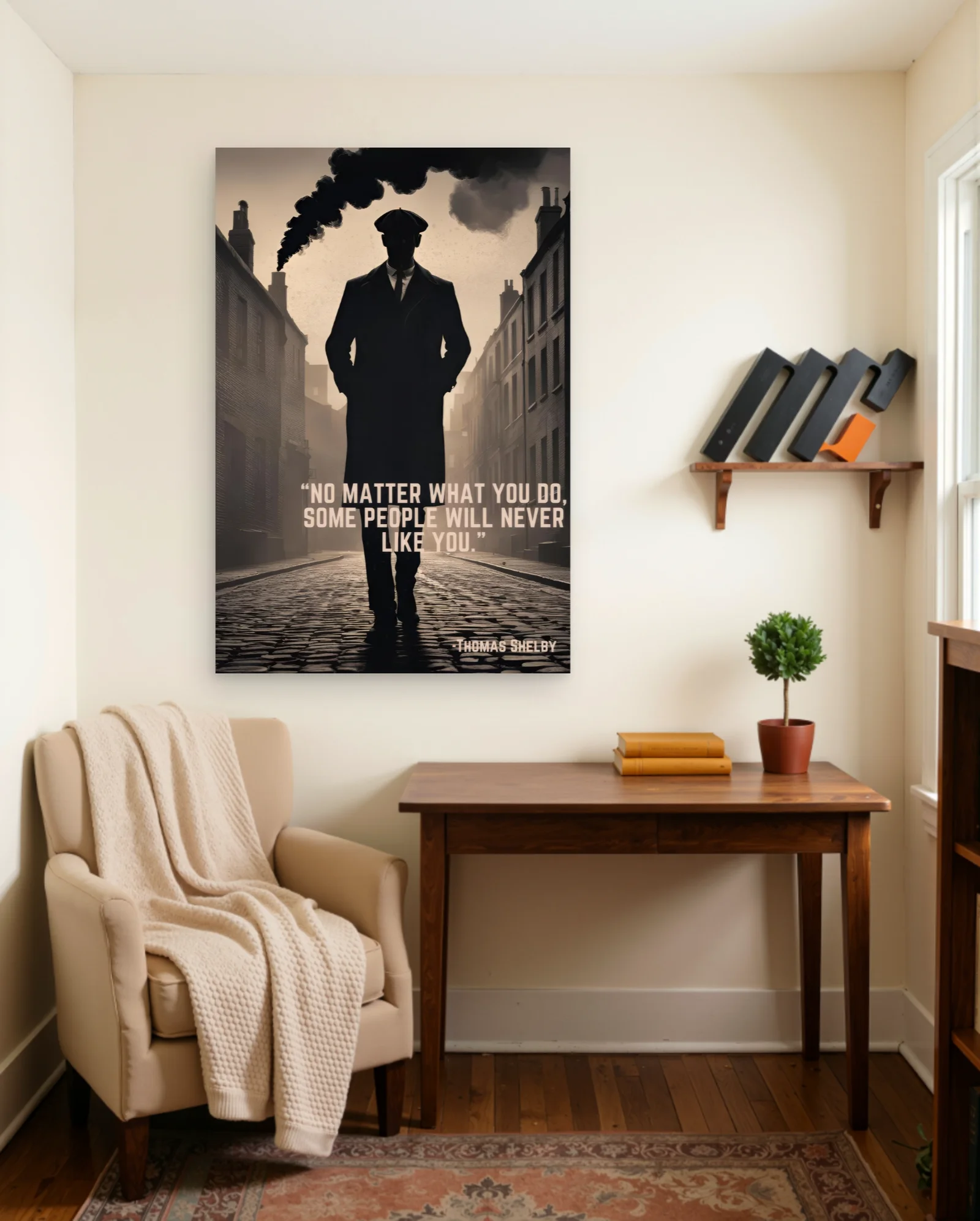 Peaky Blinders Thomas Shelby Quote Poster — framed wall art poster by Memocult
