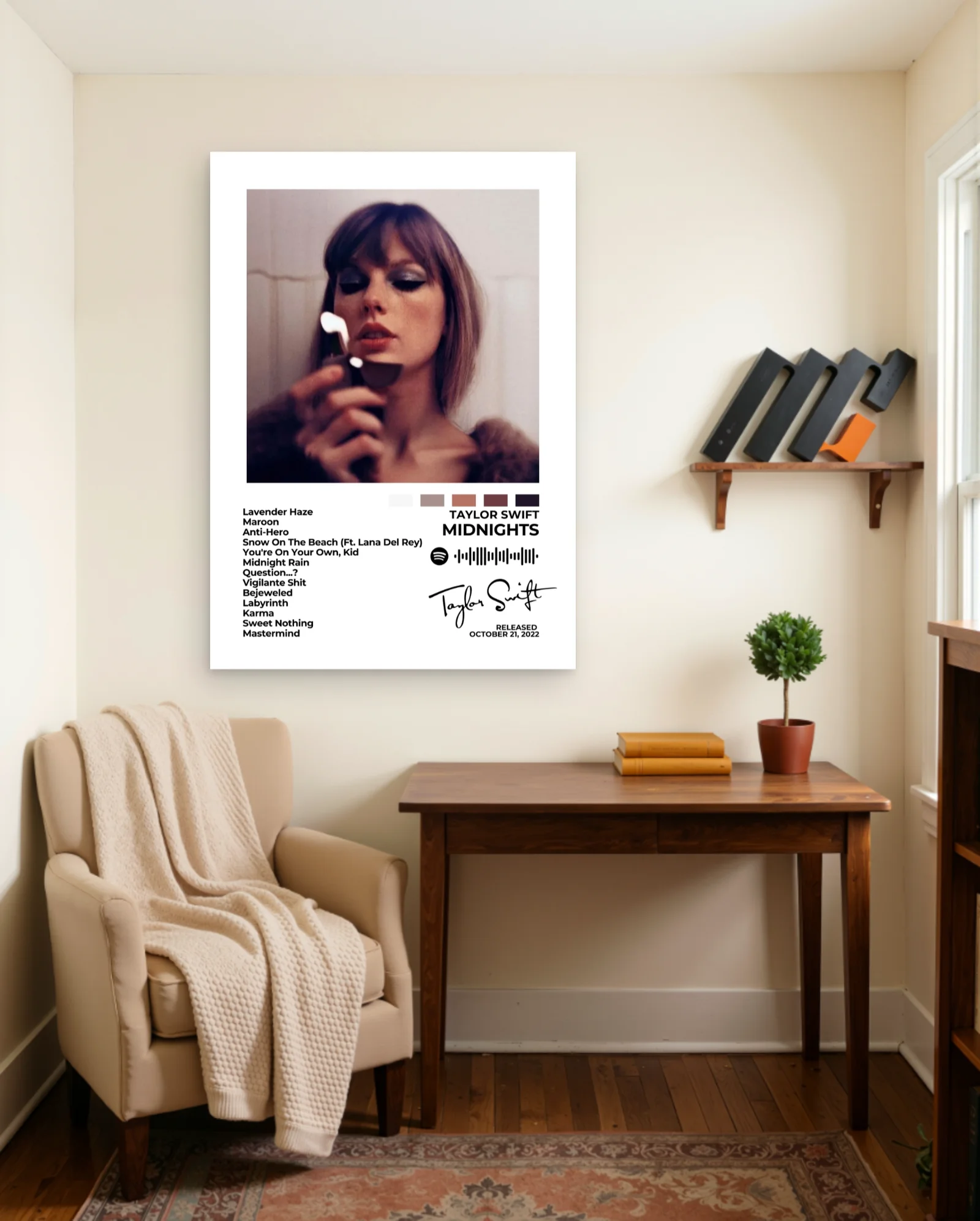Taylor Swift Midnights Poster — framed wall art poster by Memocult